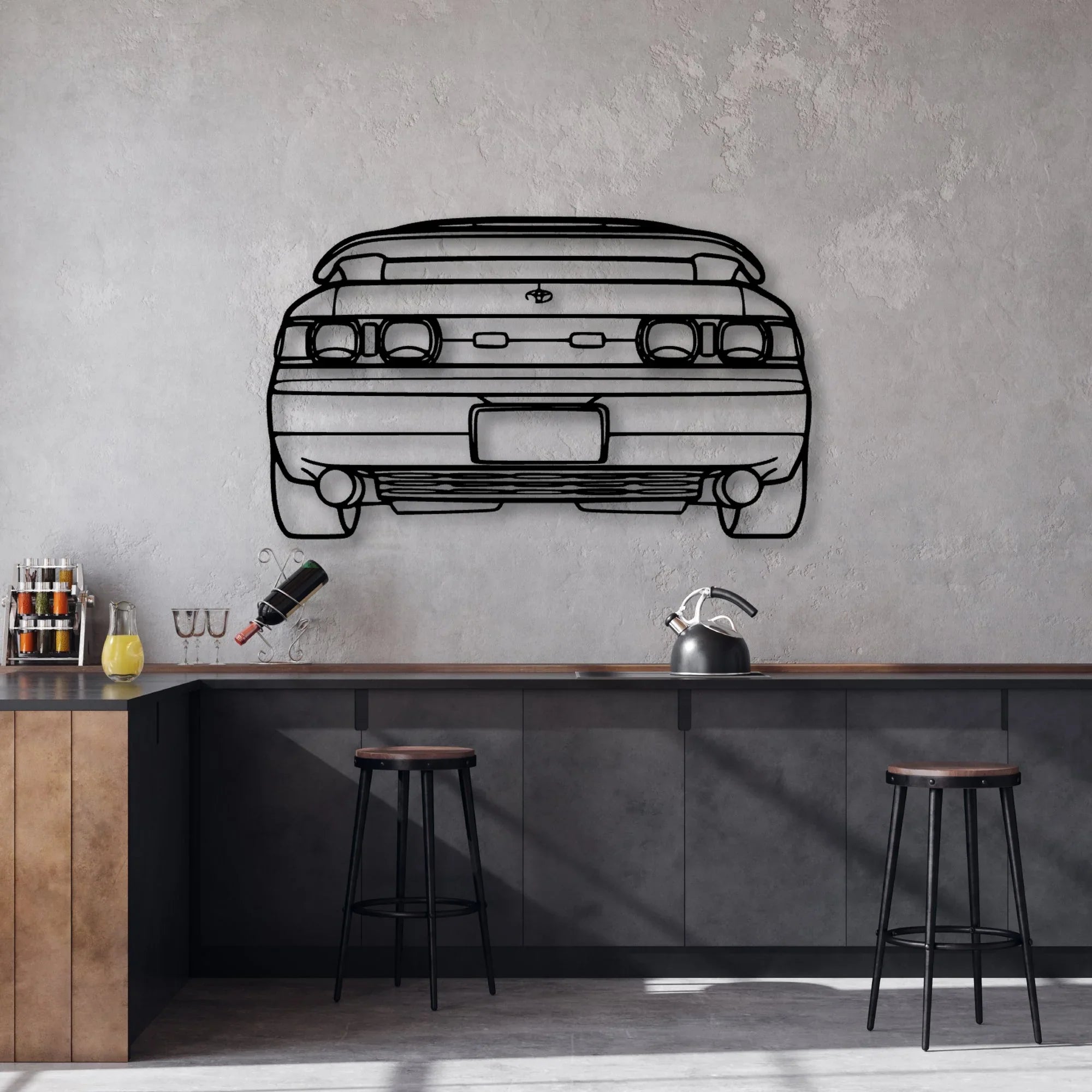 MR2 1993 Classic Silhouette Metal Wall Art - Automotive Garage Decor