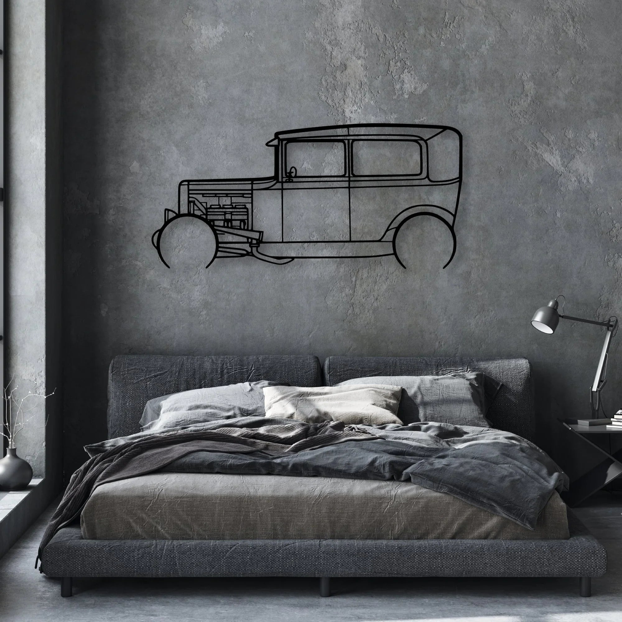 Model A 1931 Classic Silhouette Metal Wall Art - Automotive Garage Decor
