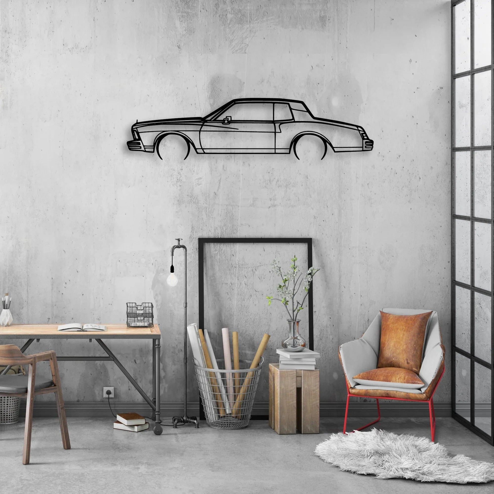 Monte Carlo 1978 Classic Silhouette Metal Wall Art - Automotive Garage Decor