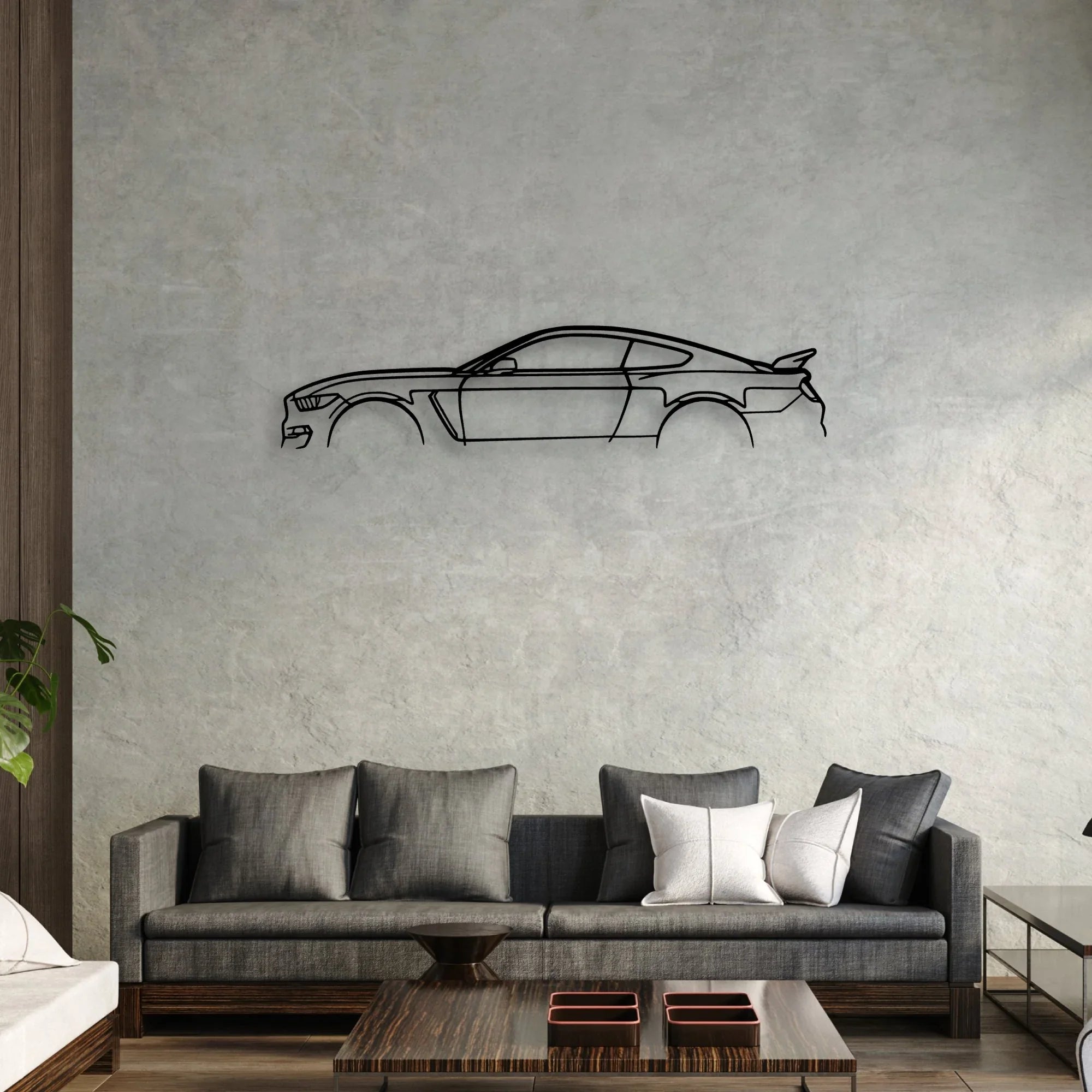 Mustang Shelby GT350 Classic Silhouette Metal Wall Art - Automotive Garage Decor
