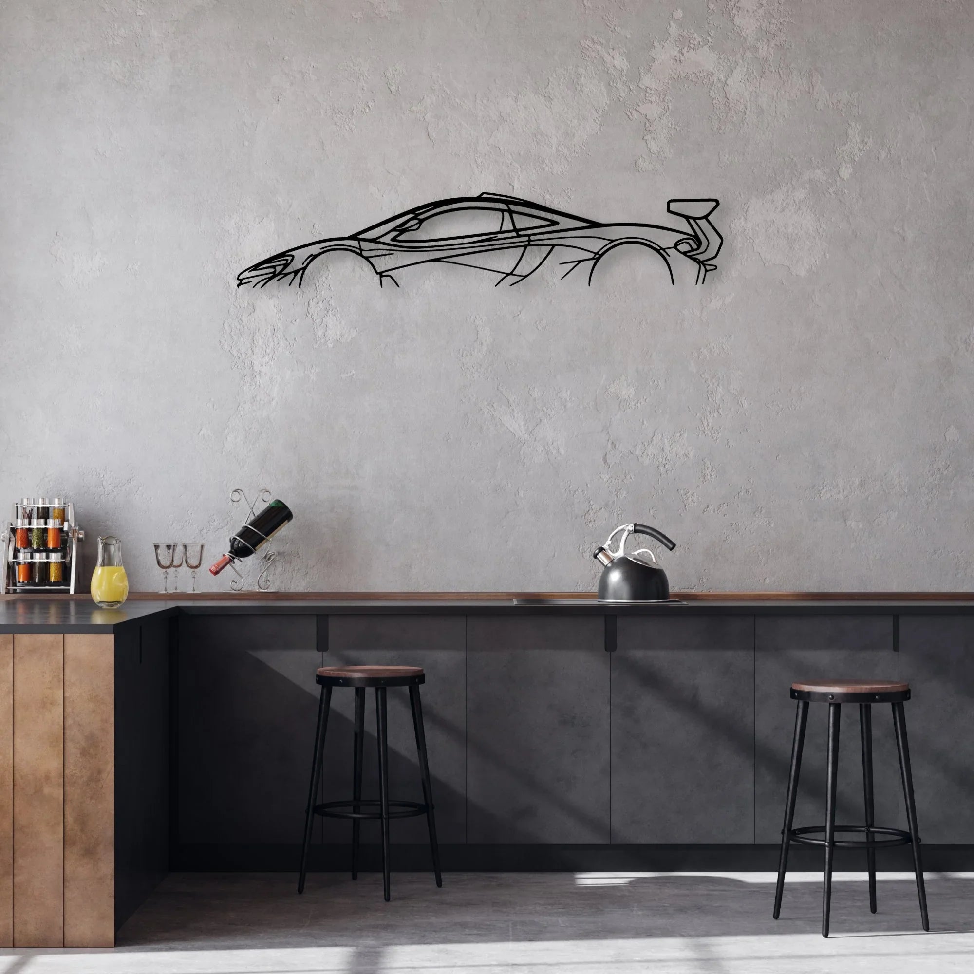 P1 GTR 2015 Classic Silhouette Metal Wall Art - Automotive Garage Decor