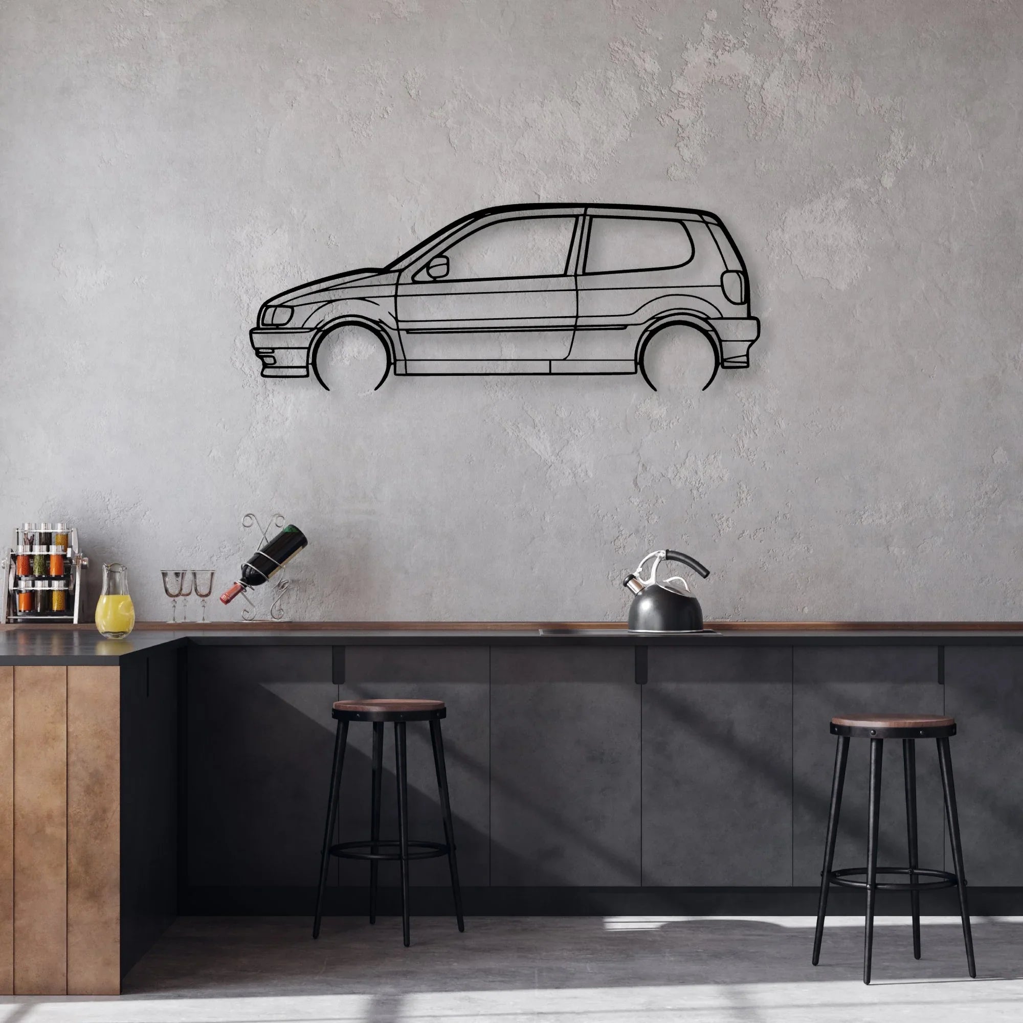 Polo 1995 Classic Silhouette Metal Wall Art - Automotive Garage Decor