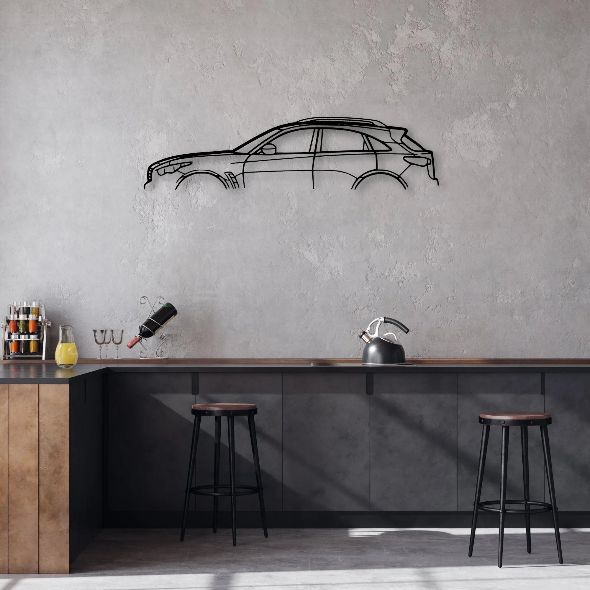QX70S Classic Silhouette Metal Wall Art - Automotive Garage Decor