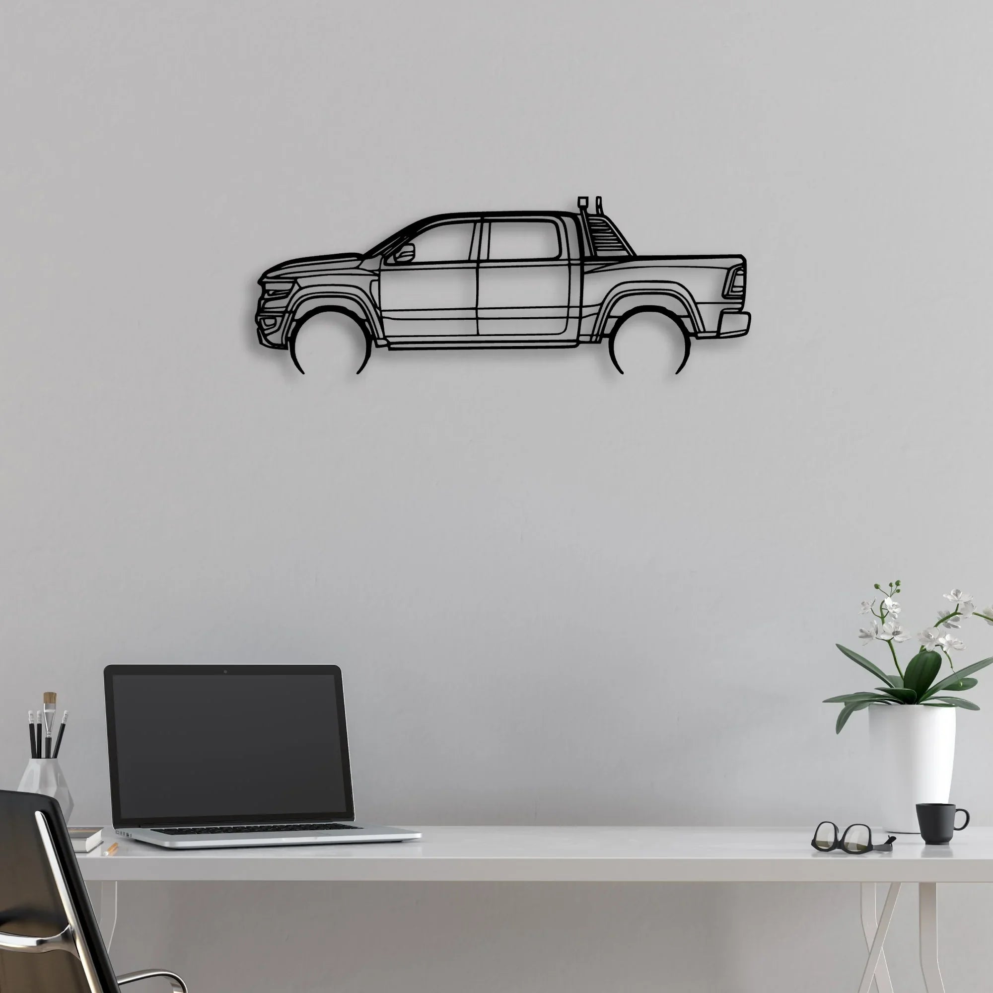 RAM TRX 2022 Classic Silhouette Metal Wall Art - Automotive Garage Decor