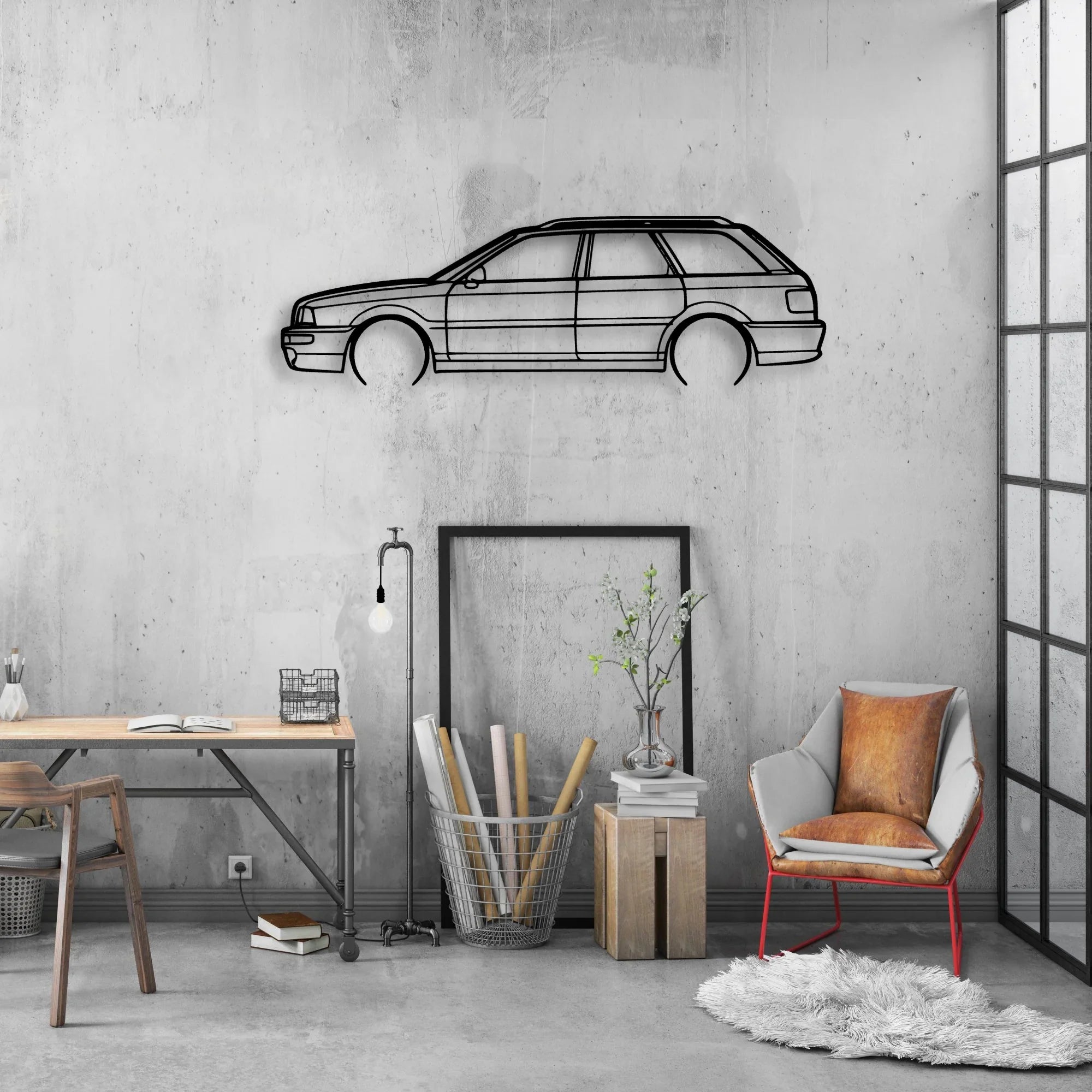RS2 1994 Classic Silhouette Metal Wall Art - Automotive Garage Decor