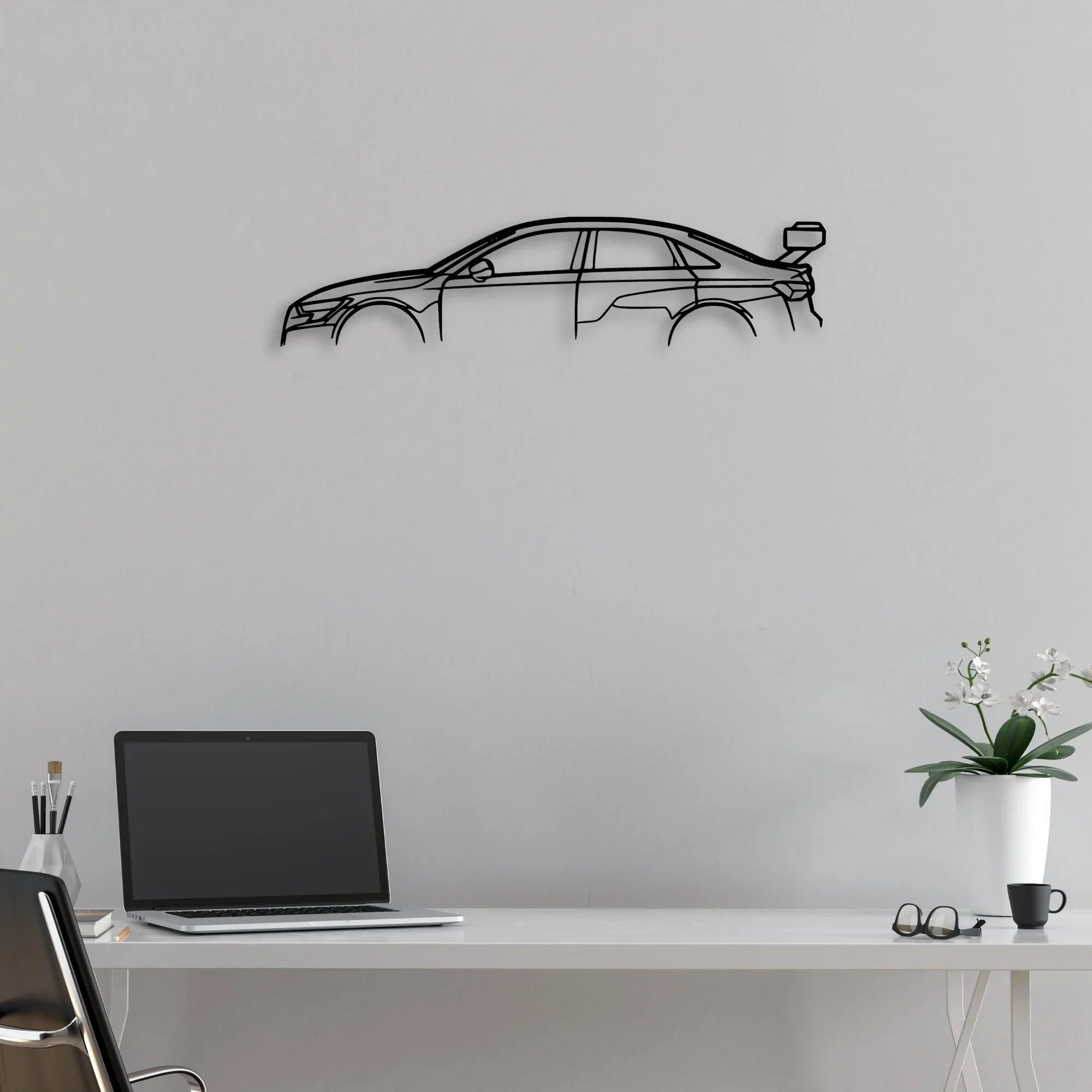 RS3 LMS TCR Classic Silhouette Metal Wall Art - Automotive Garage Decor