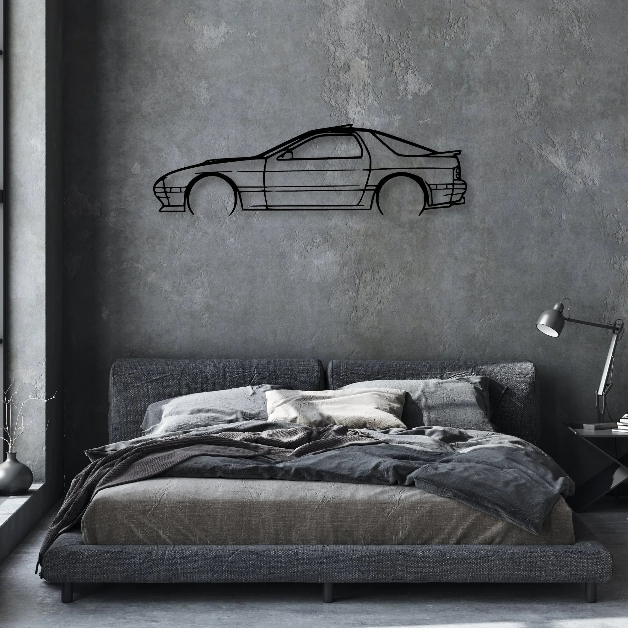RX7 1989 Classic Silhouette Metal Wall Art - Automotive Garage Decor