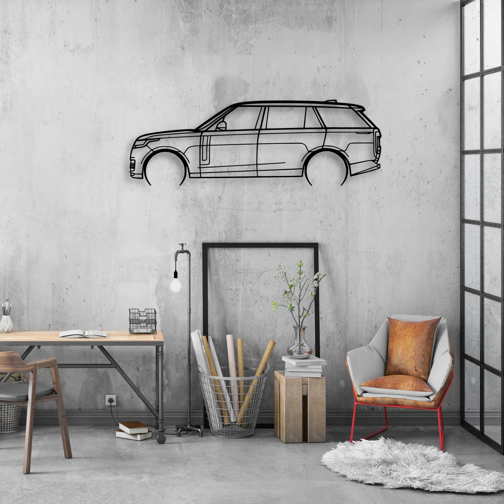 Range Rover 2023 2 Classic Silhouette Metal Wall Art - Automotive Garage Decor