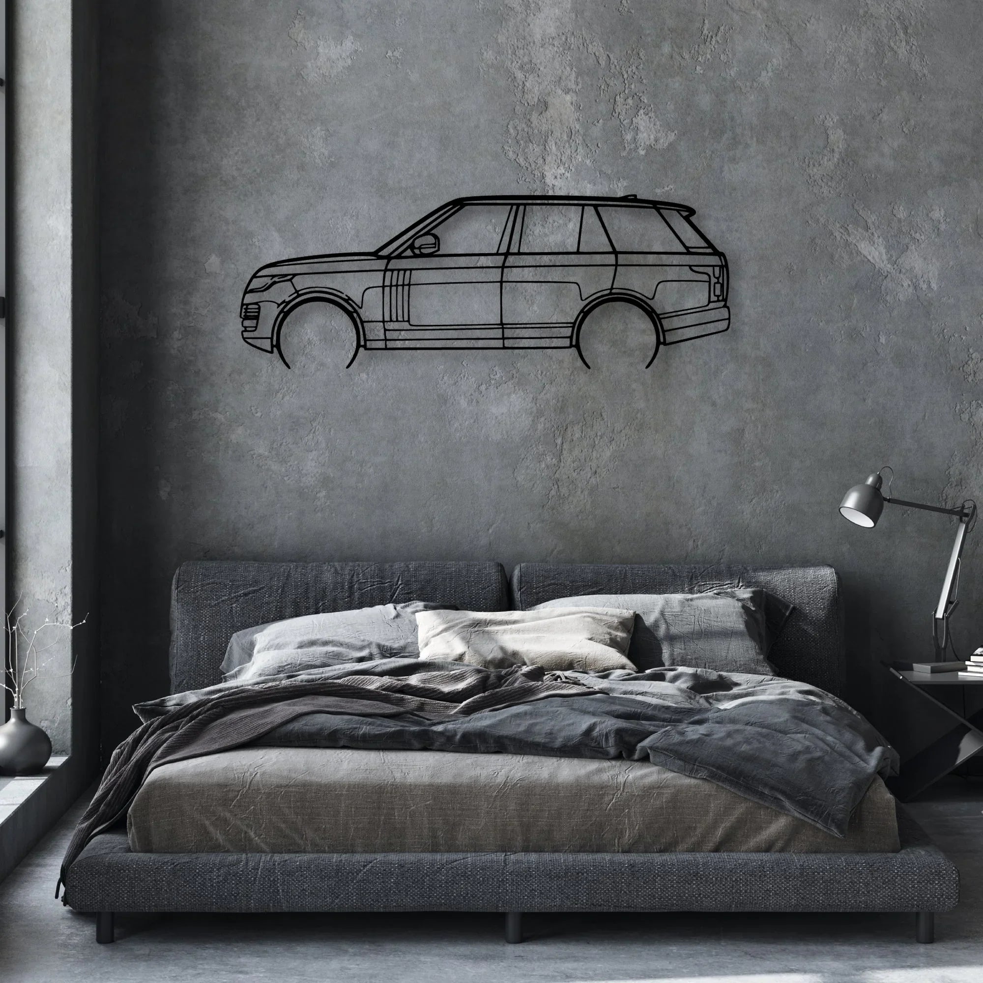 Range Vogue 2021 Classic Silhouette Metal Wall Art - Automotive Garage Decor