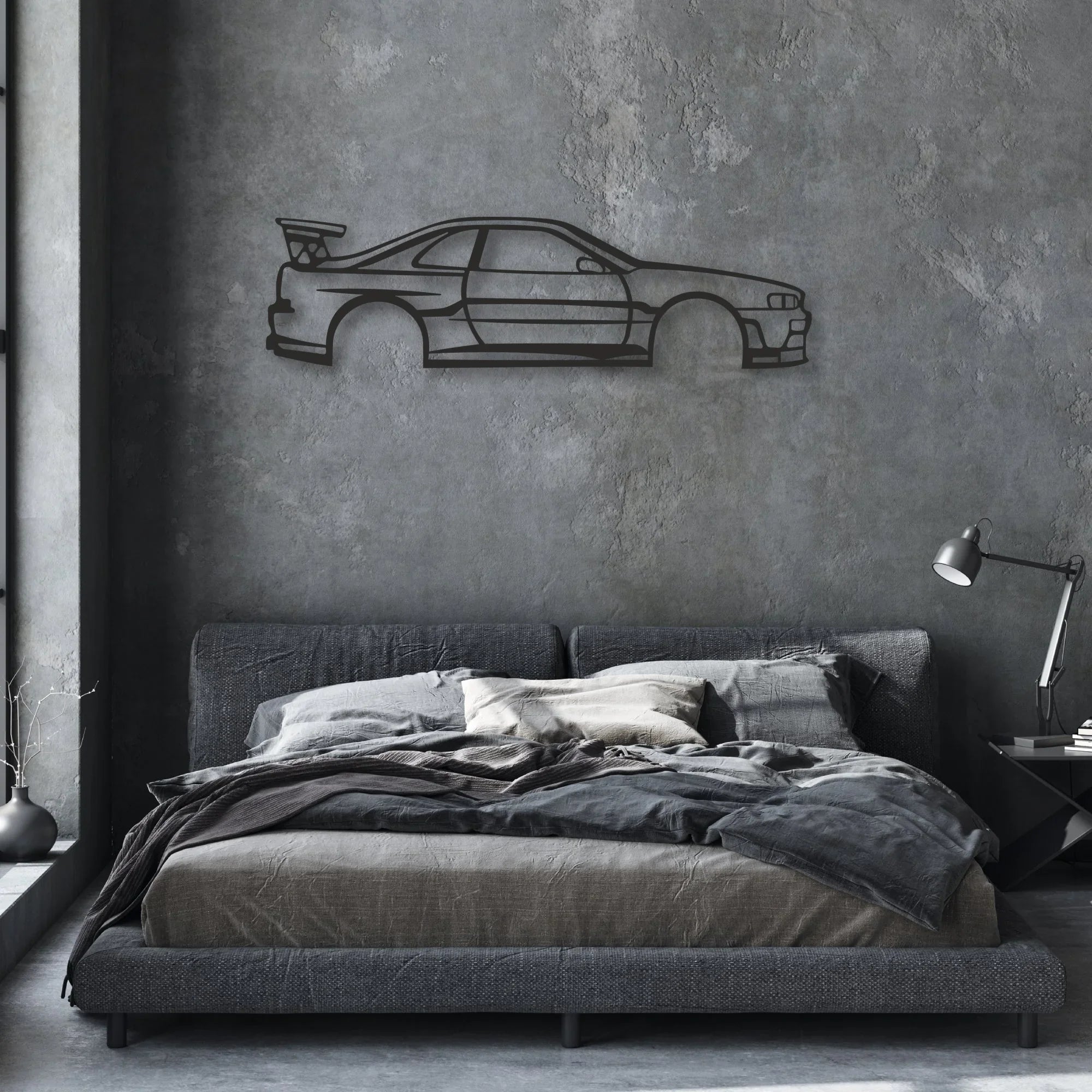 SKYLINE Classic Silhouette Metal Wall Art - Automotive Garage Decor