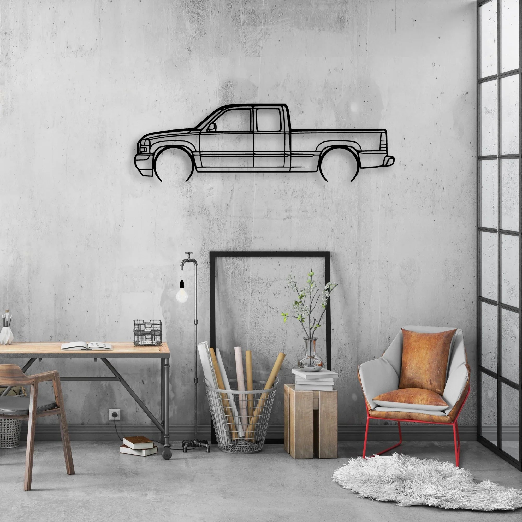 Sierra Classic Silhouette Metal Wall Art - Automotive Garage Decor
