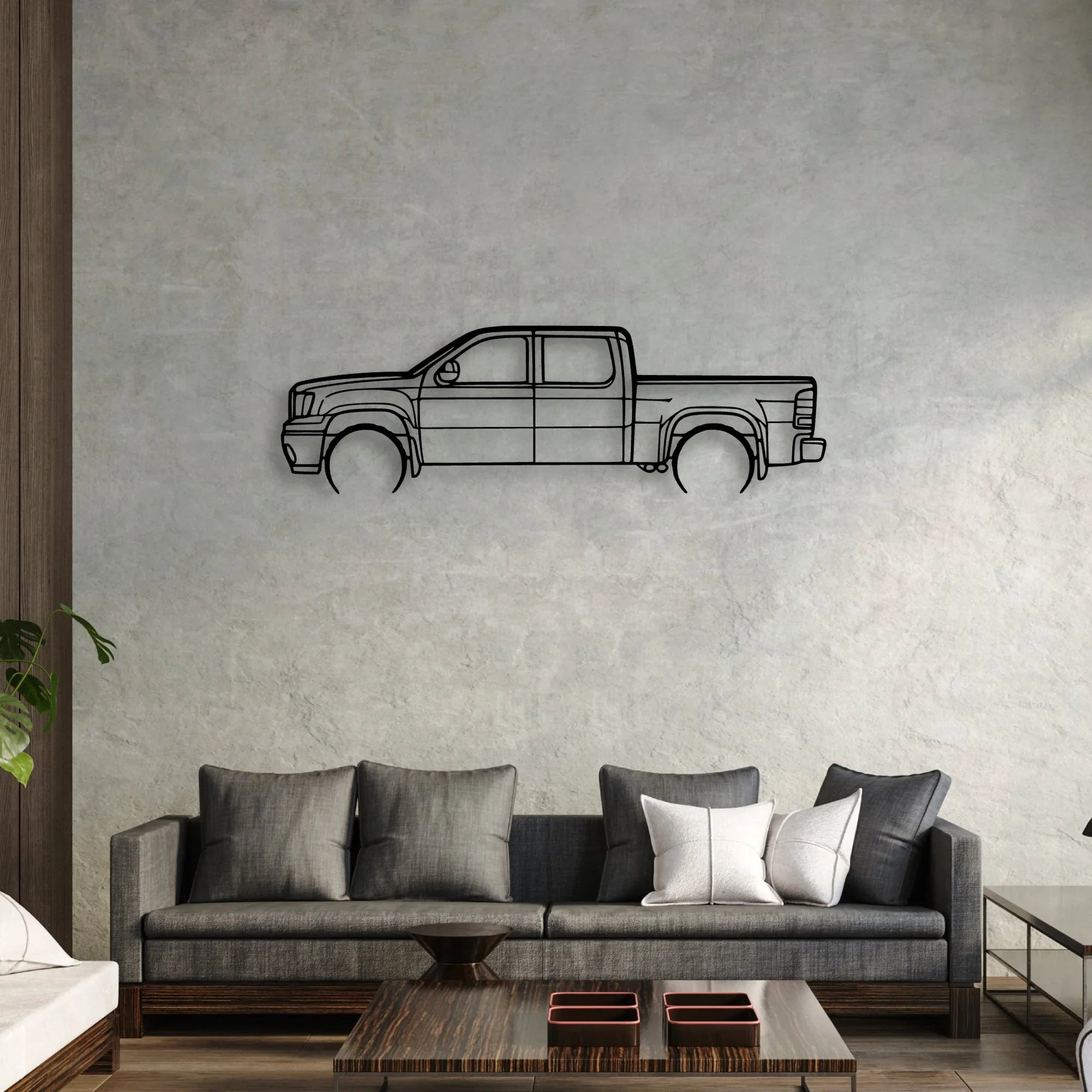 Sierra 1500 2013 Classic Silhouette Metal Wall Art - Automotive Garage Decor