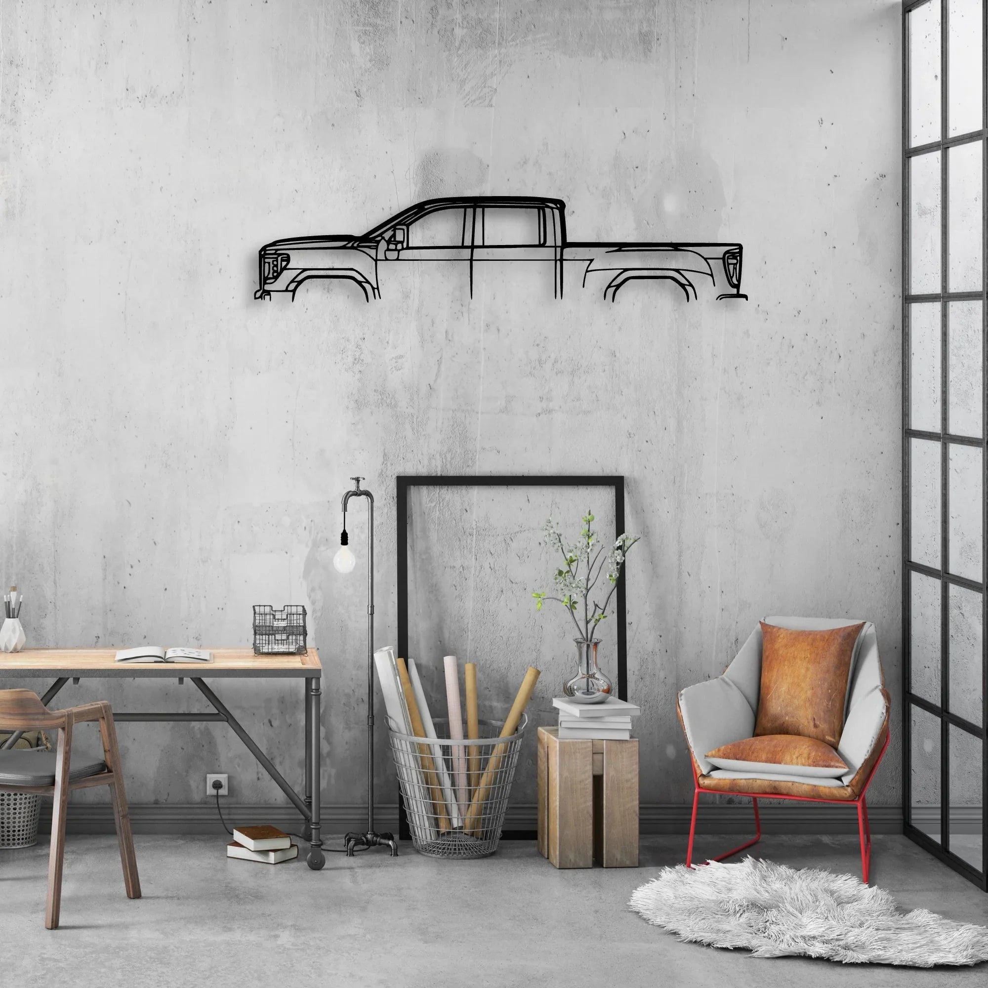Sierra 2500 GT4 Classic Silhouette Metal Wall Art - Automotive Garage Decor
