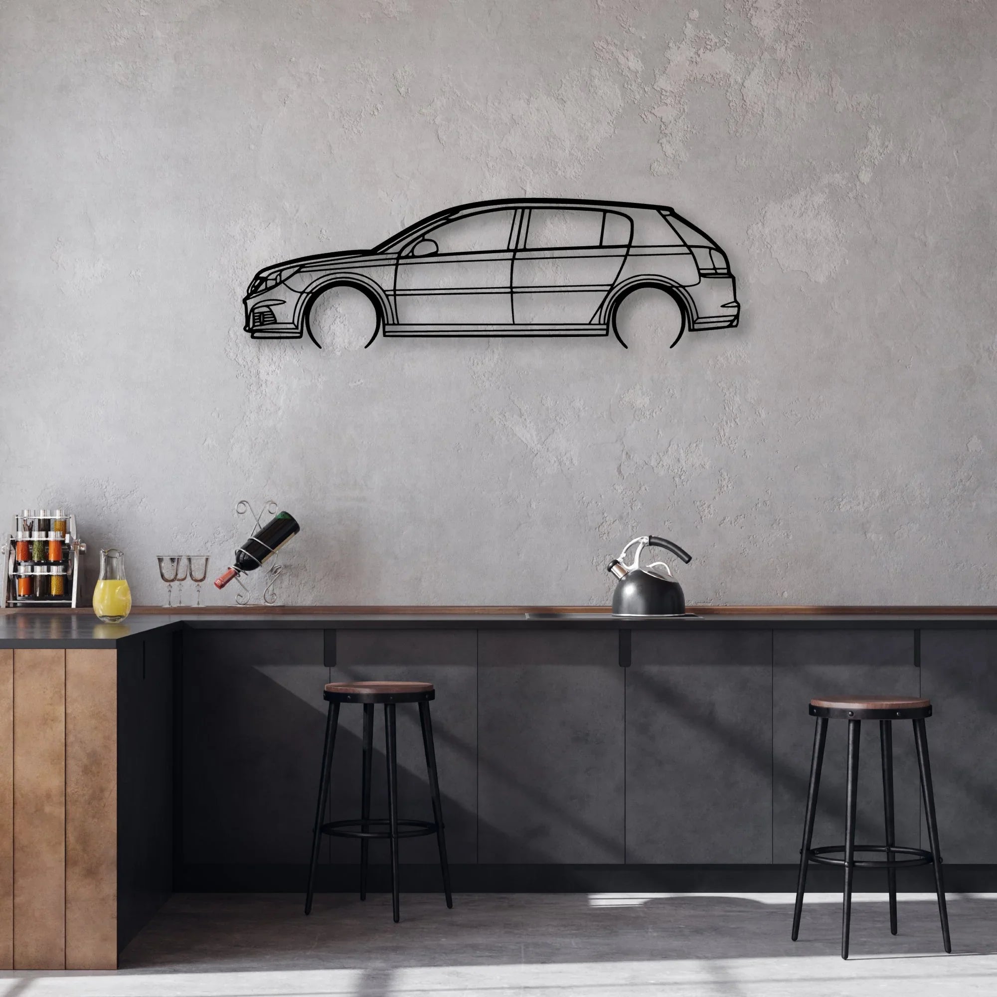 Signum V6 2006 Classic Silhouette Metal Wall Art - Automotive Garage Decor