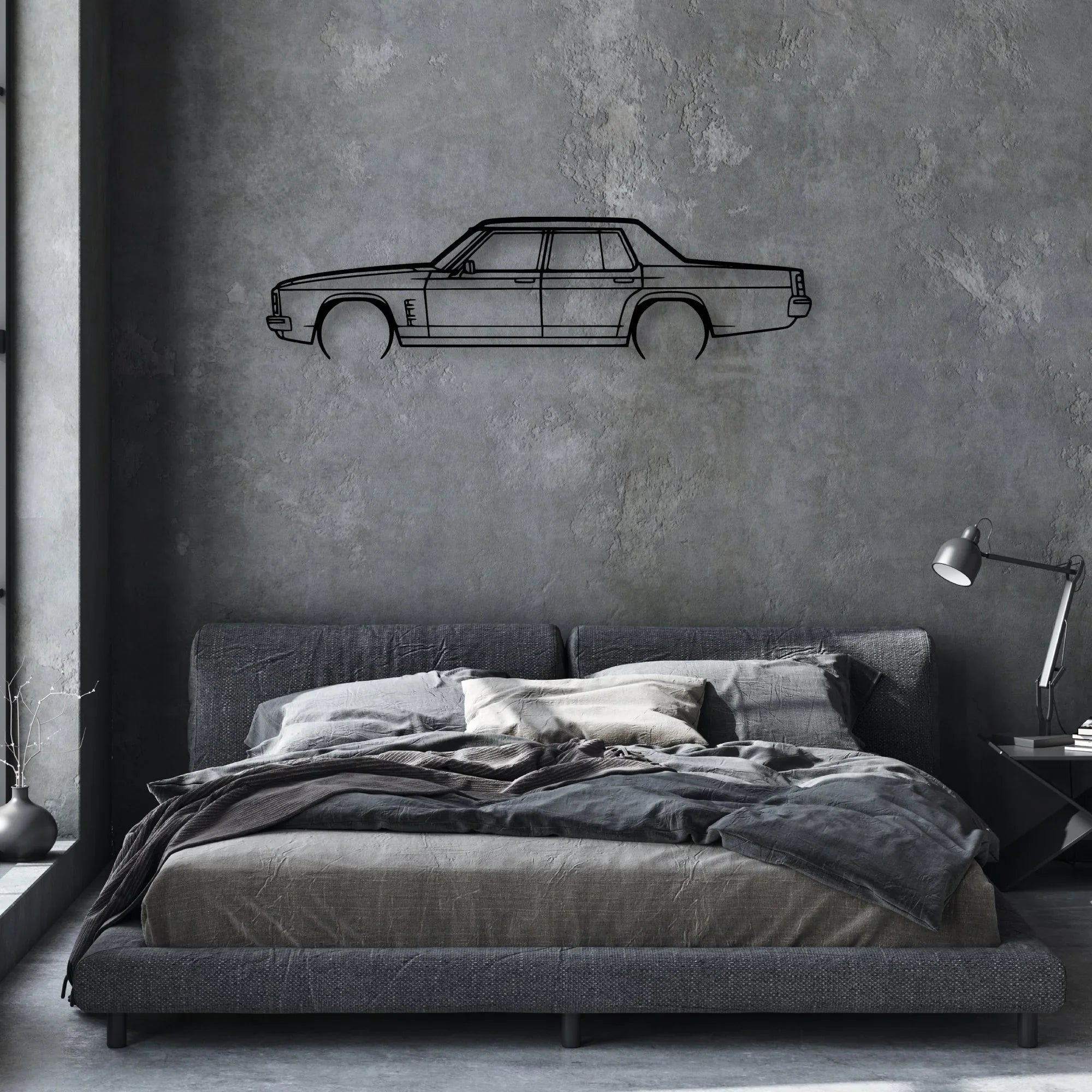 Statesman 1975 Classic Silhouette Metal Wall Art - Automotive Garage Decor