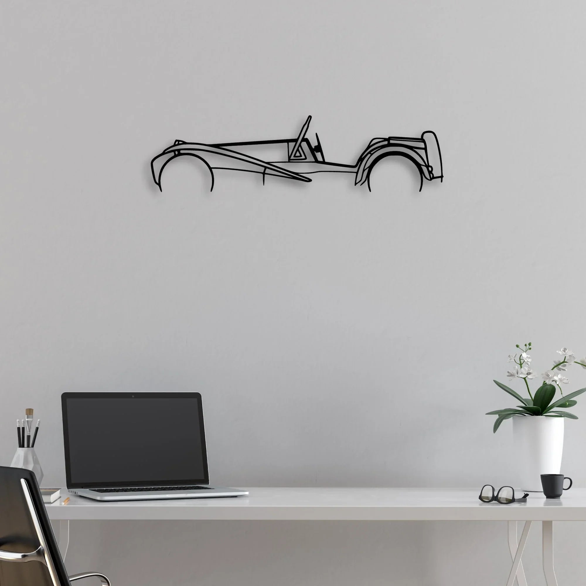 Super Seven Classic Silhouette Metal Wall Art - Automotive Garage Decor