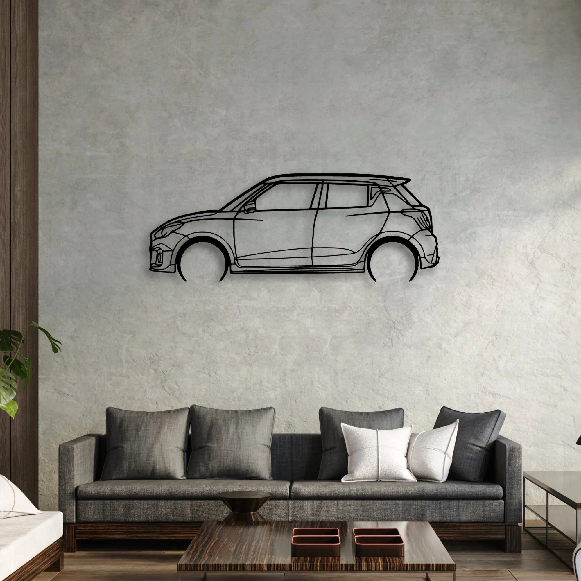 Swift Sport 2022 Classic Silhouette Metal Wall Art - Automotive Garage Decor