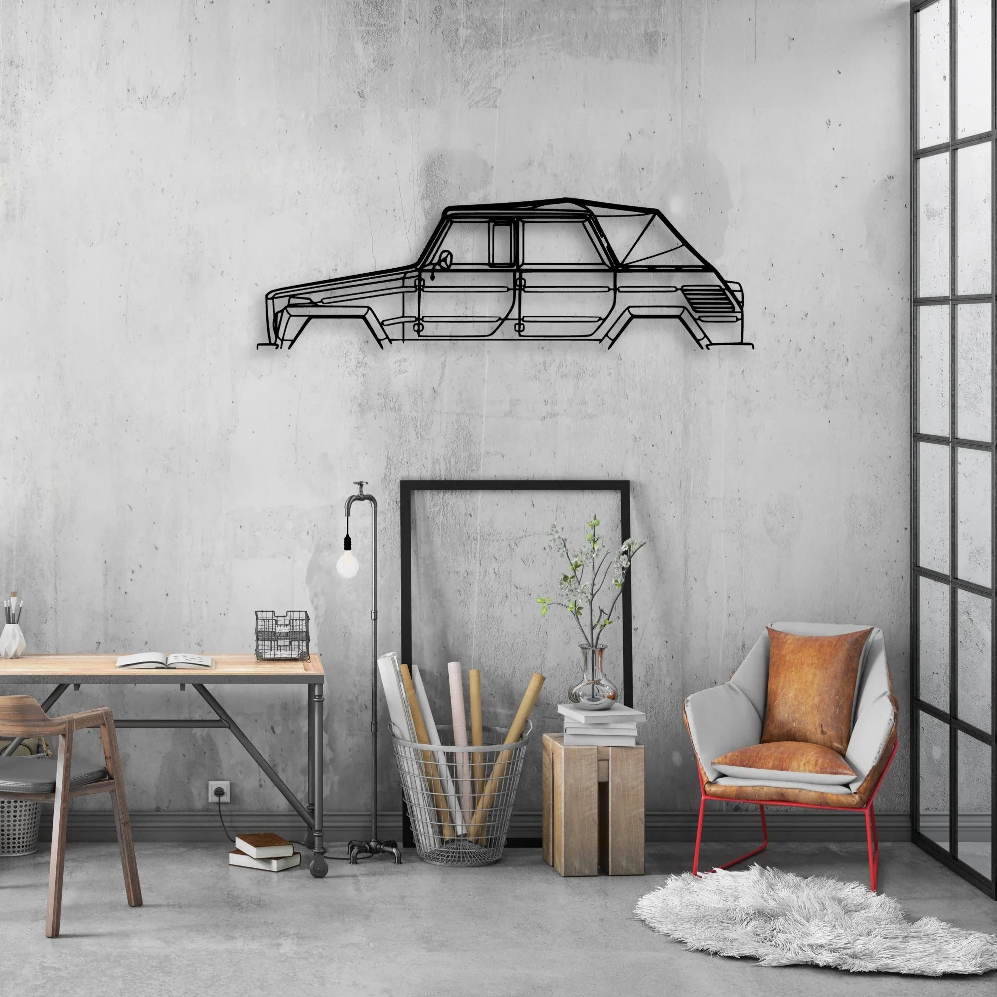 Thing 1973 Classic Silhouette Metal Wall Art - Automotive Garage Decor
