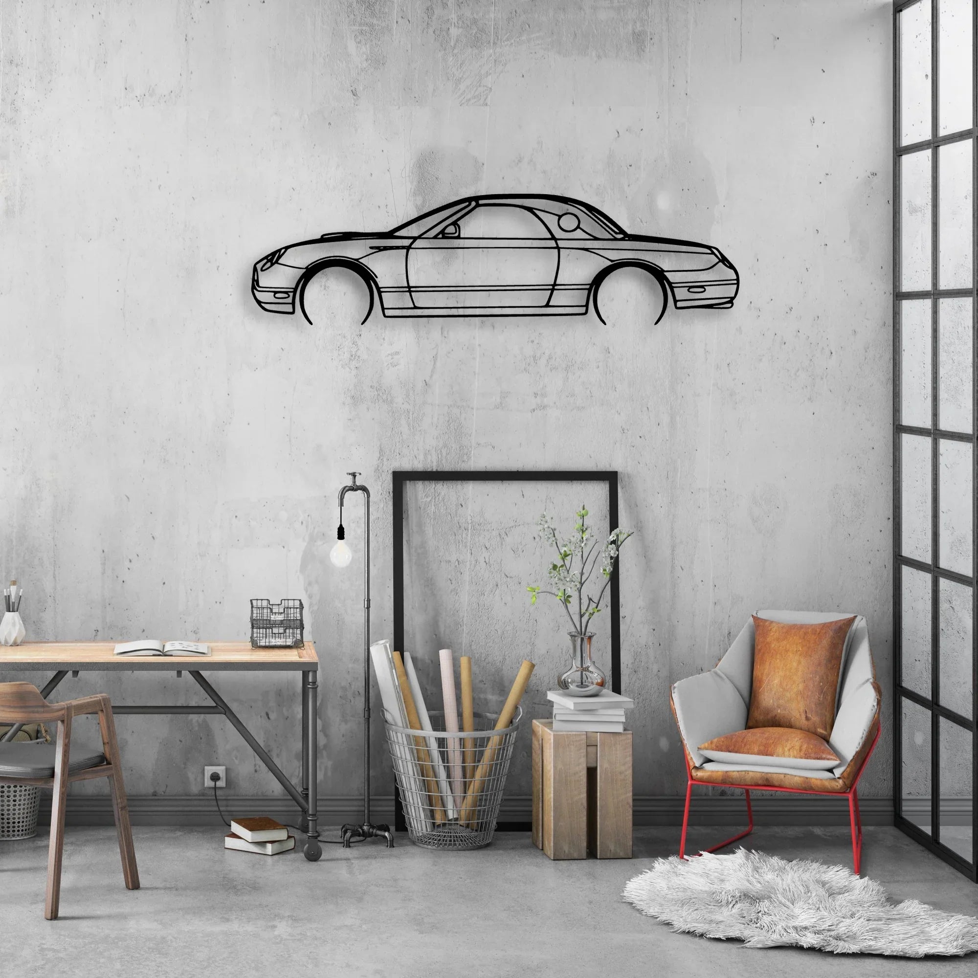 Thunderbird 2005 Classic Silhouette Metal Wall Art - Automotive Garage Decor