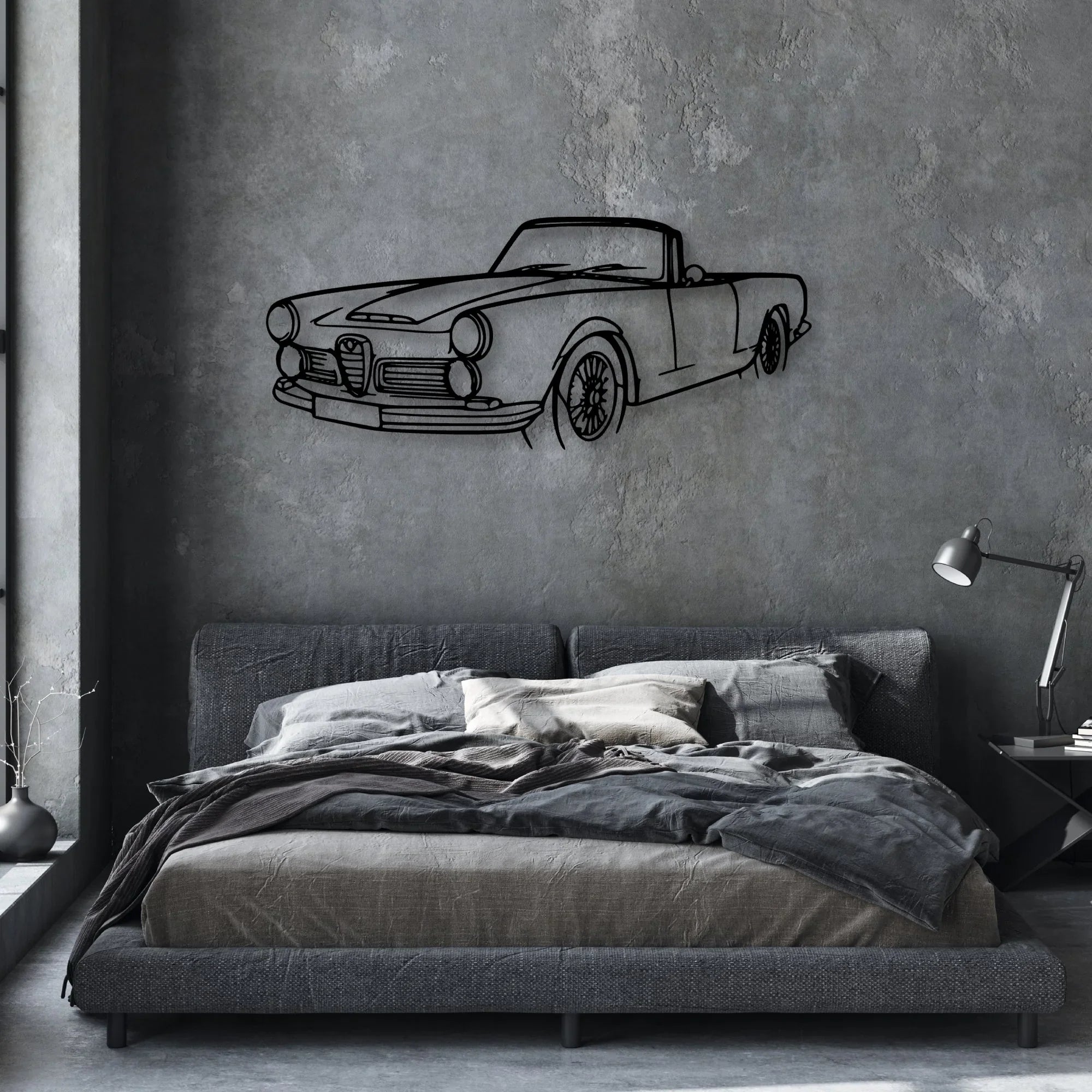 Touring Spider 1960 Angle Classic Silhouette Metal Wall Art - Automotive Garage Decor