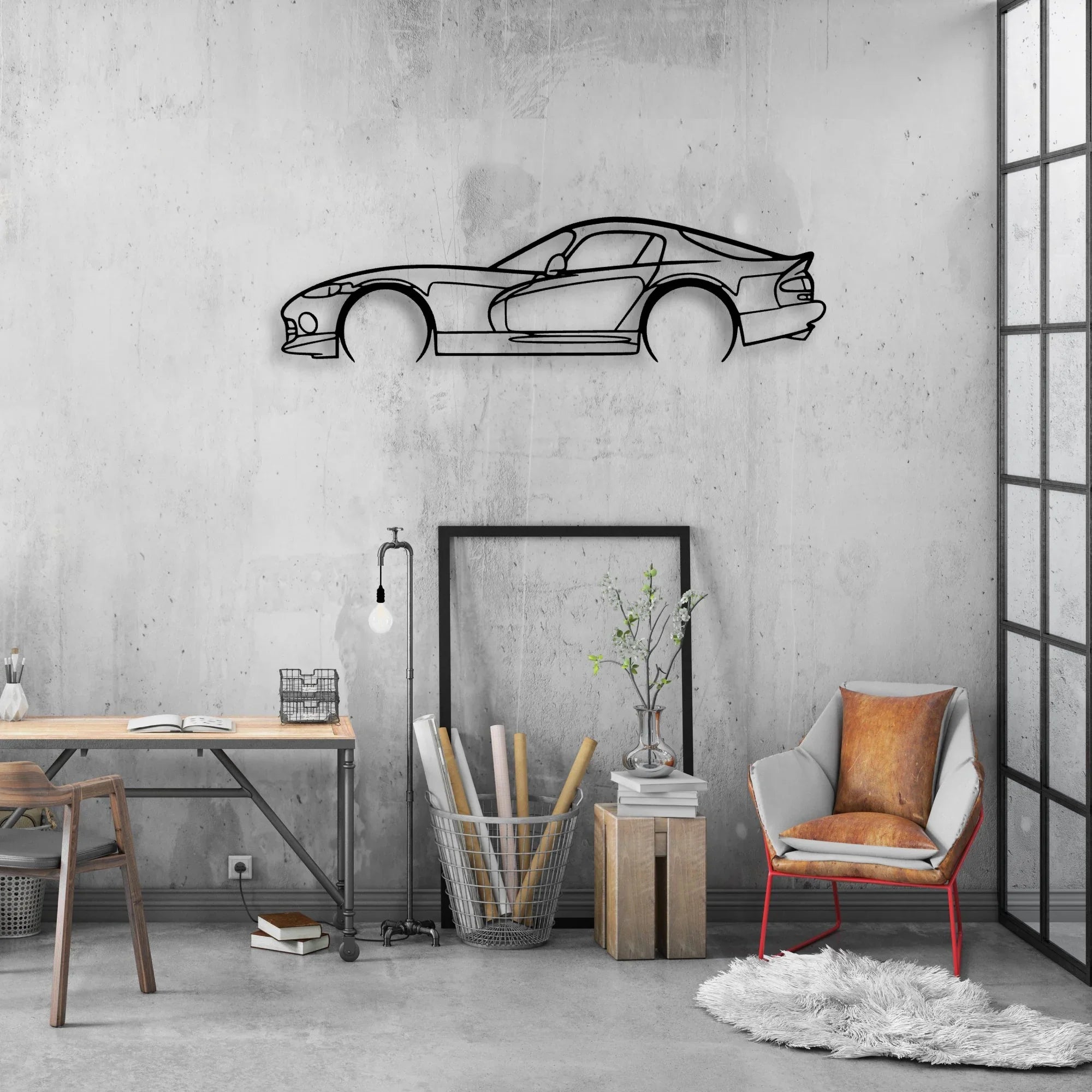 Viper ACR SR II 2002 Classic Silhouette Metal Wall Art - Automotive Garage Decor