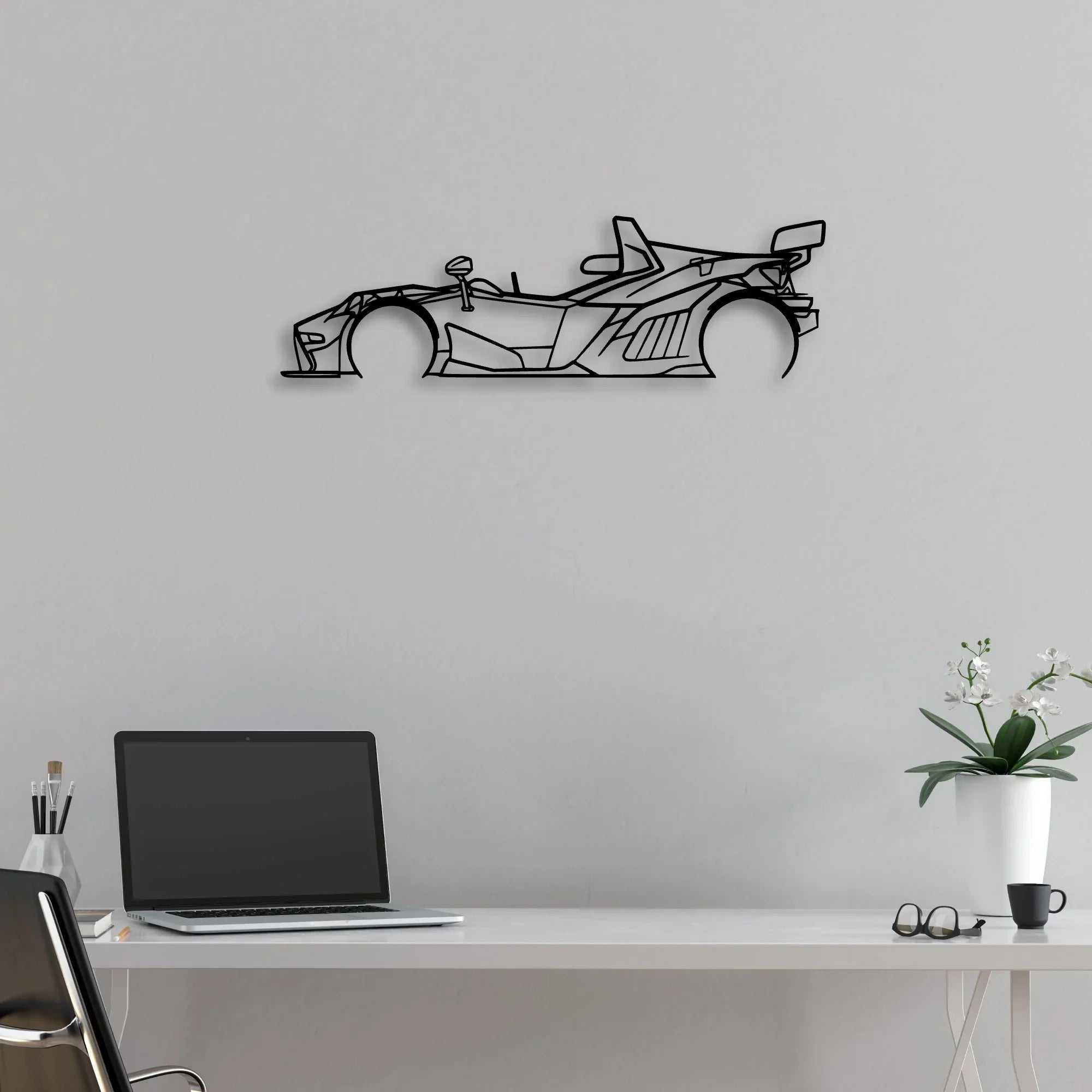 X-Bow Classic Silhouette Metal Wall Art - Automotive Garage Decor