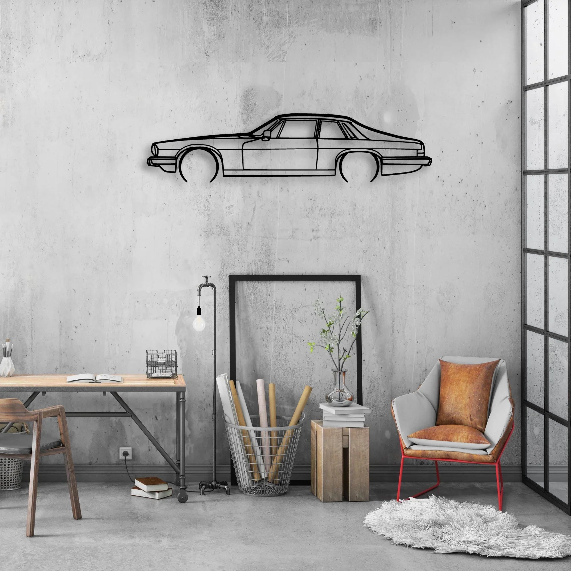 XJS 2 Classic Silhouette Metal Wall Art - Automotive Garage Decor