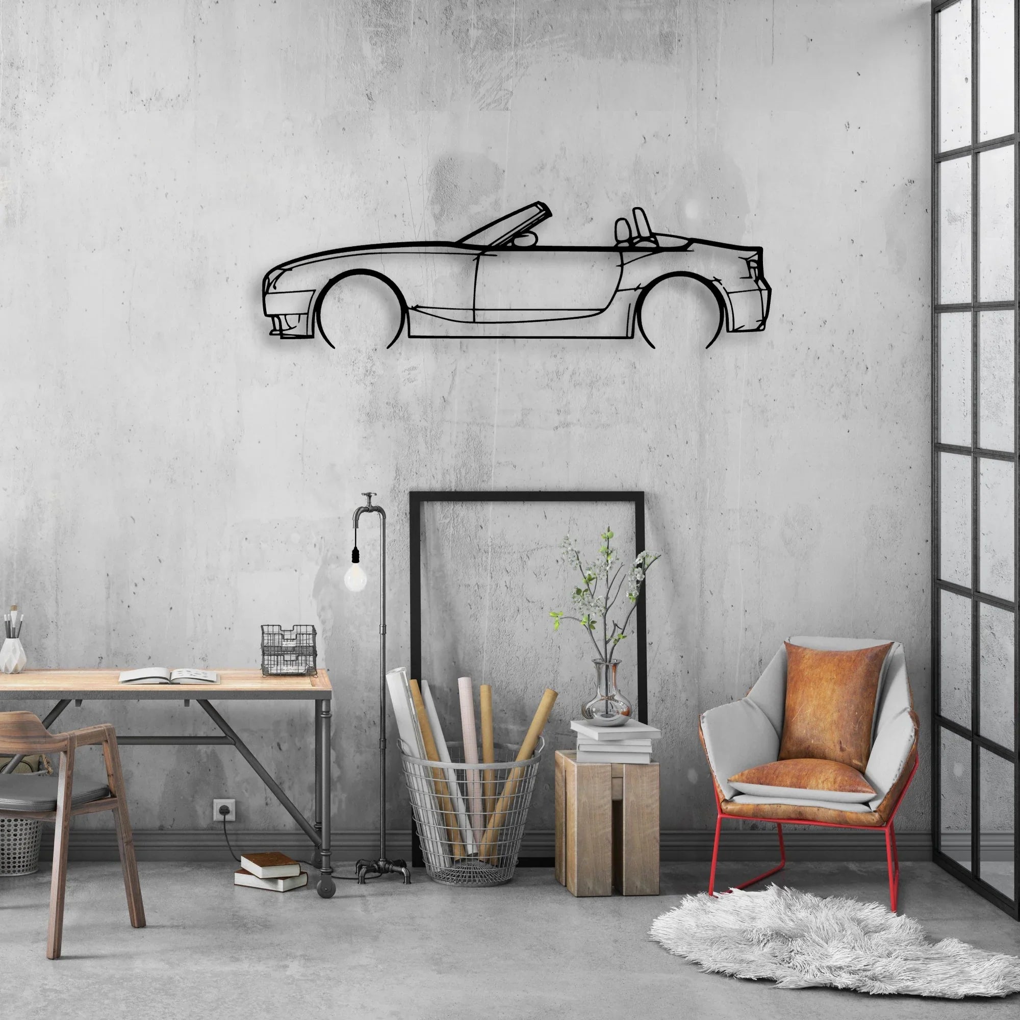Z4M Roadster e85 2 Classic Silhouette Metal Wall Art - Automotive Garage Decor