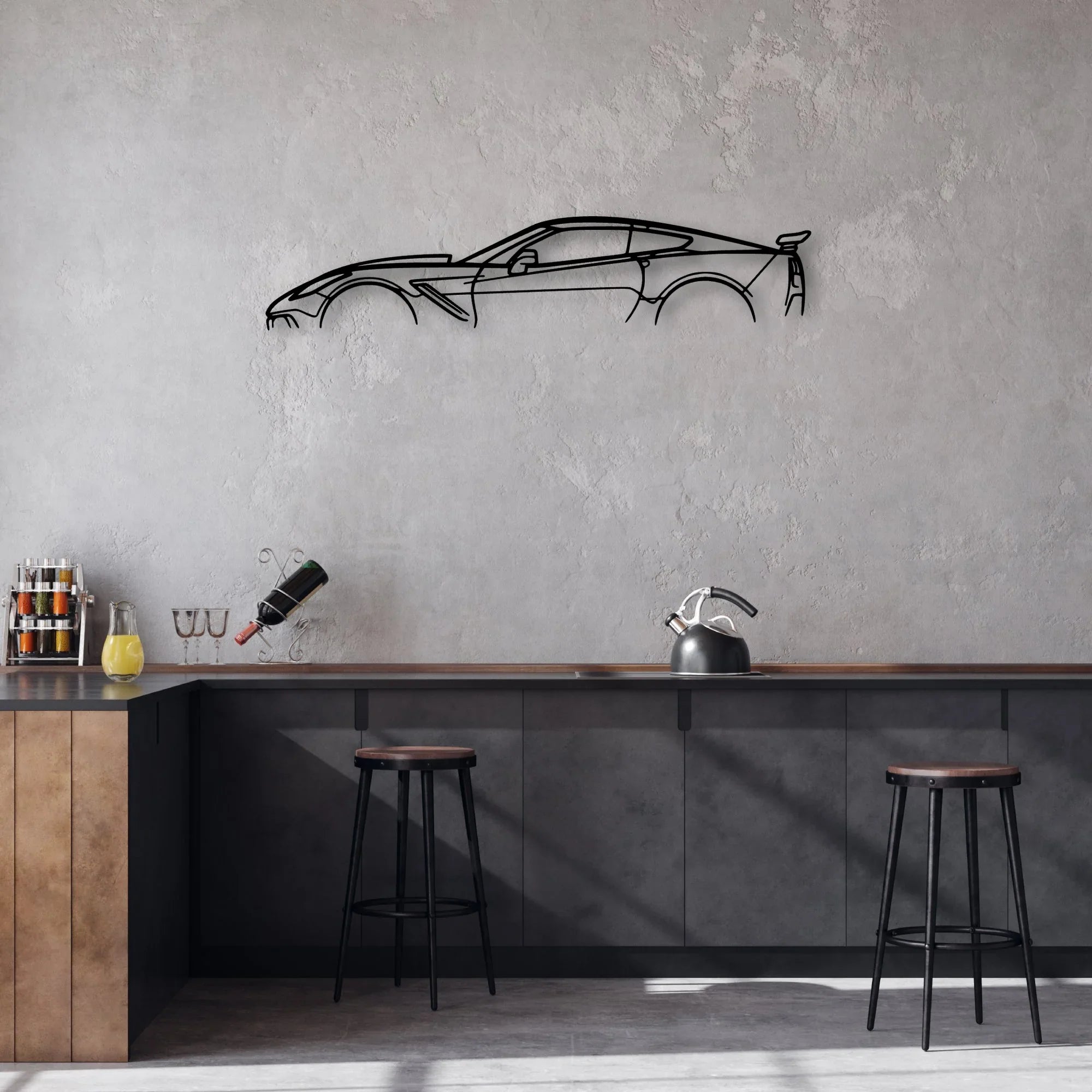 ZR1 C7 Classic Silhouette Metal Wall Art - Automotive Garage Decor