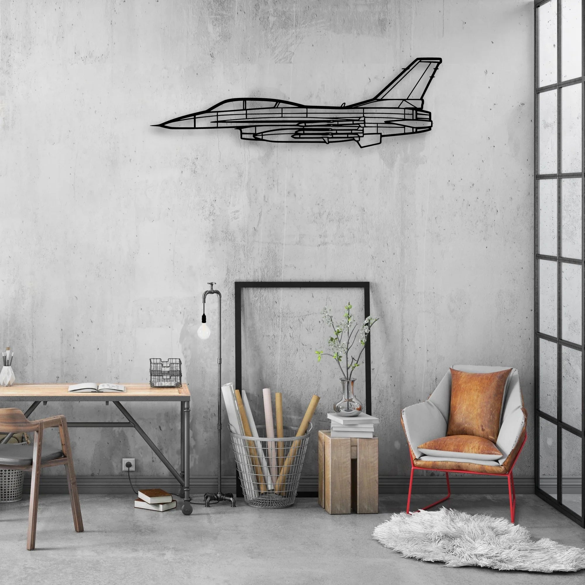 A185F Float Classic Aircraft Silhouette Metal Wall Art - Aviation Hangar Decor