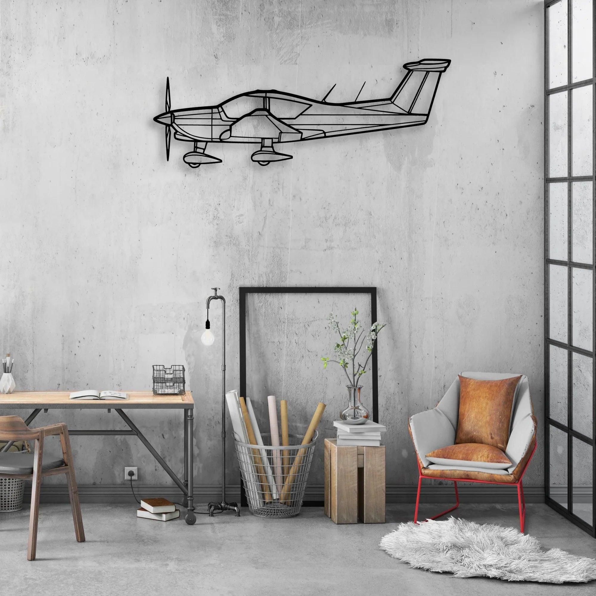 A185F Skywagon Classic Aircraft Silhouette Metal Wall Art - Aviation Hangar Decor