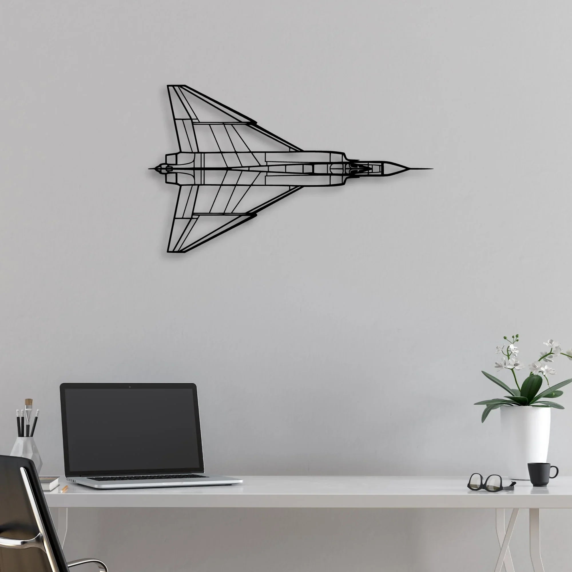 A320 Classic Aircraft Silhouette Metal Wall Art - Aviation Hangar Decor