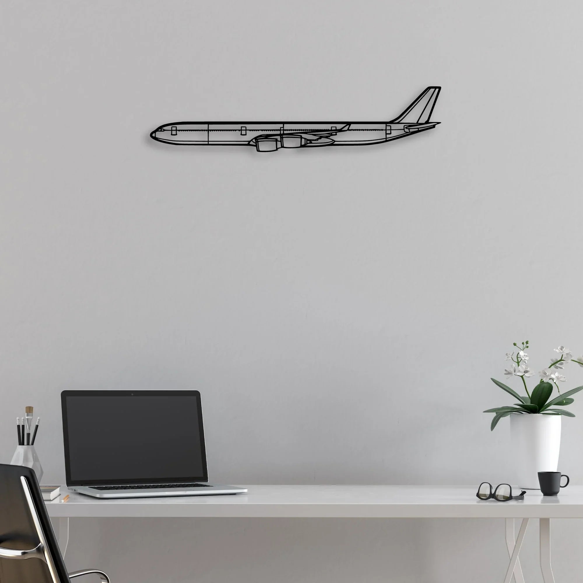 A340 600 2 Classic Aircraft Silhouette Metal Wall Art - Aviation Hangar Decor