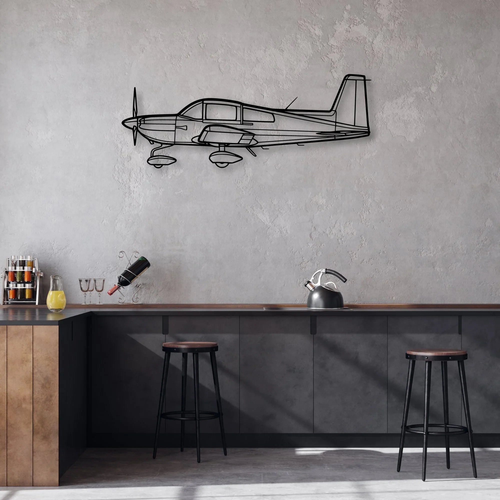 AG-5B Tiger 2 Classic Aircraft Silhouette Metal Wall Art - Aviation Hangar Decor