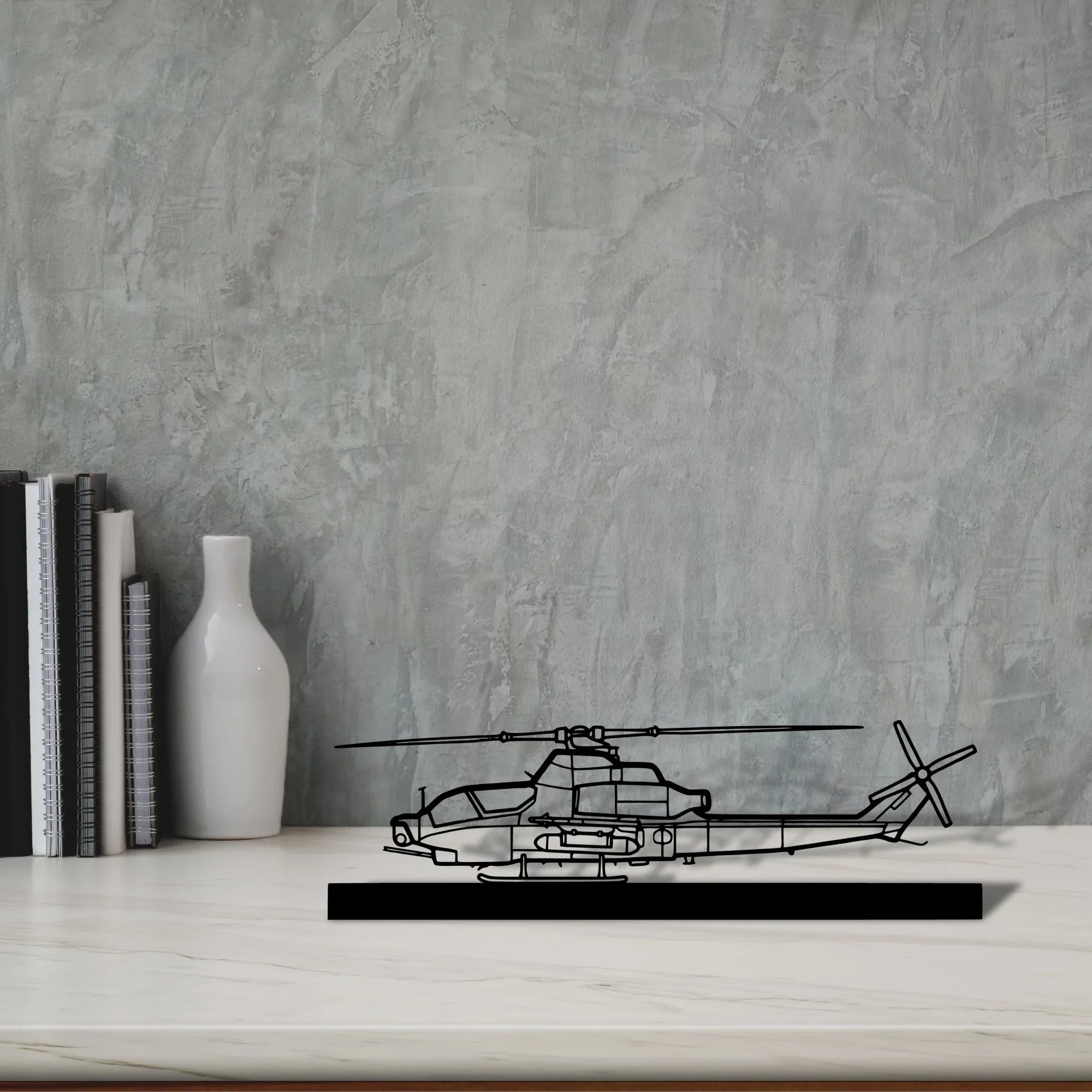 ah-1z-viper Silhouette Metal Art Stand - Turbo Silhouette