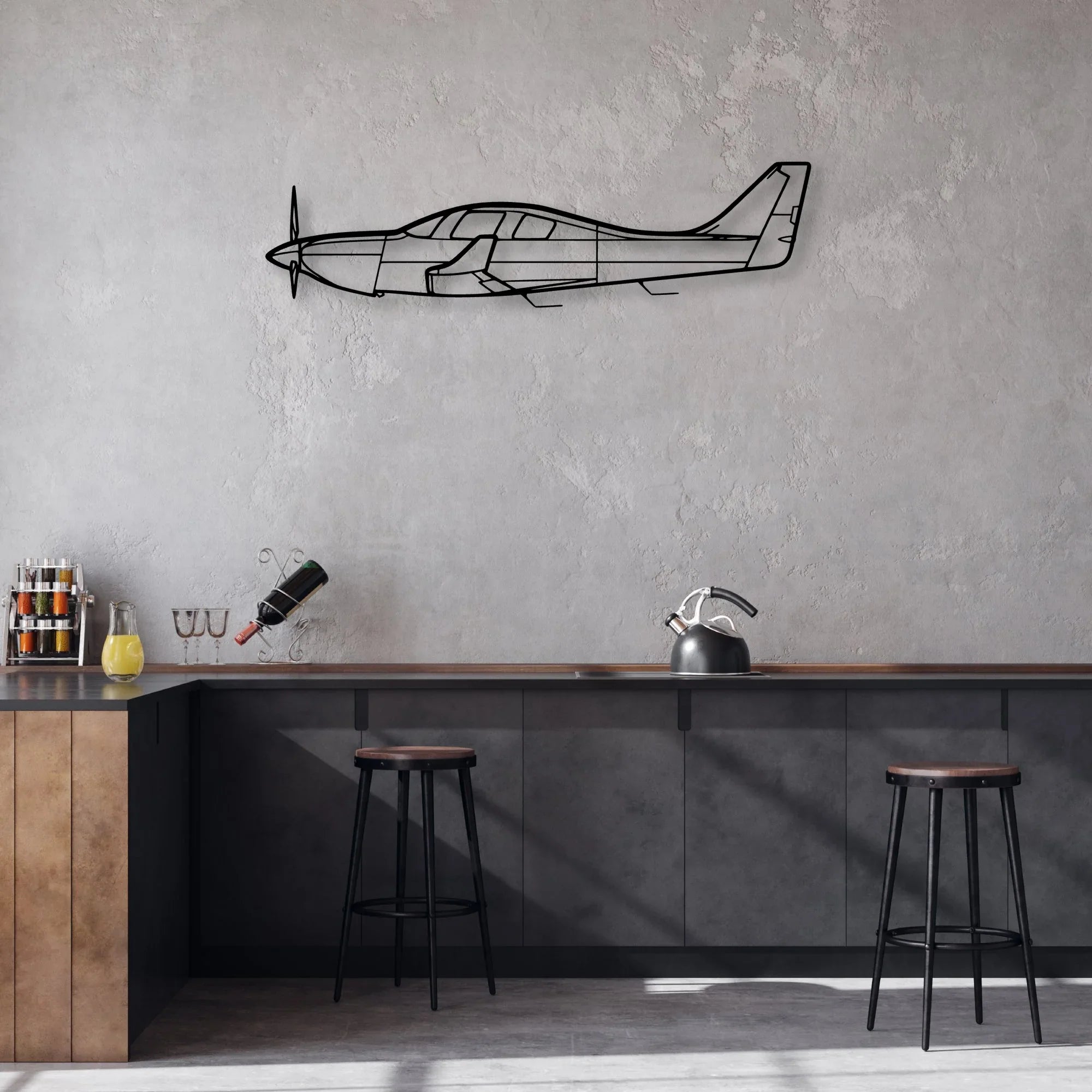 Alpha Jet Classic Aircraft Silhouette Metal Wall Art - Aviation Hangar Decor