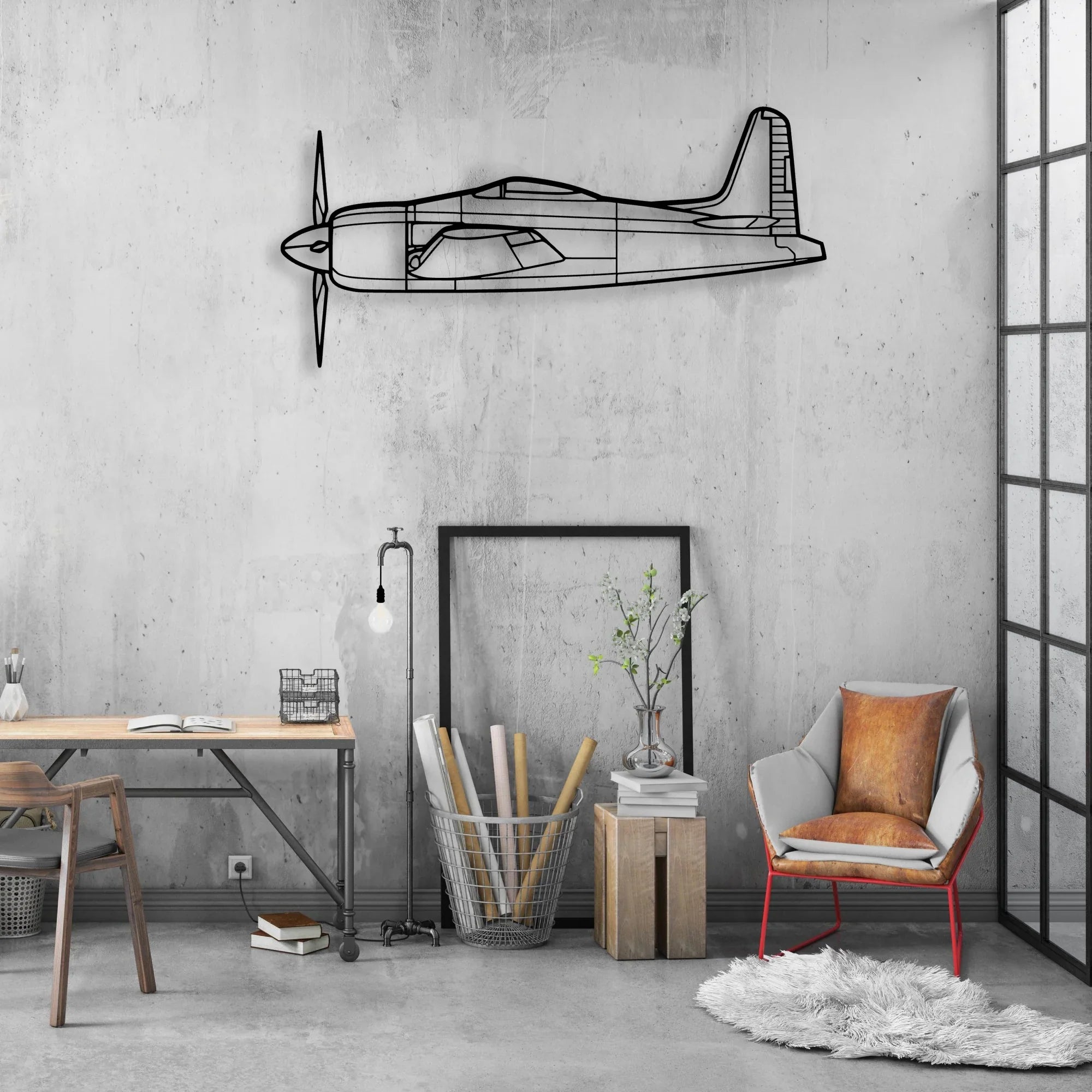 AS SA-202 Bravo Classic Aircraft Silhouette Metal Wall Art - Aviation Hangar Decor
