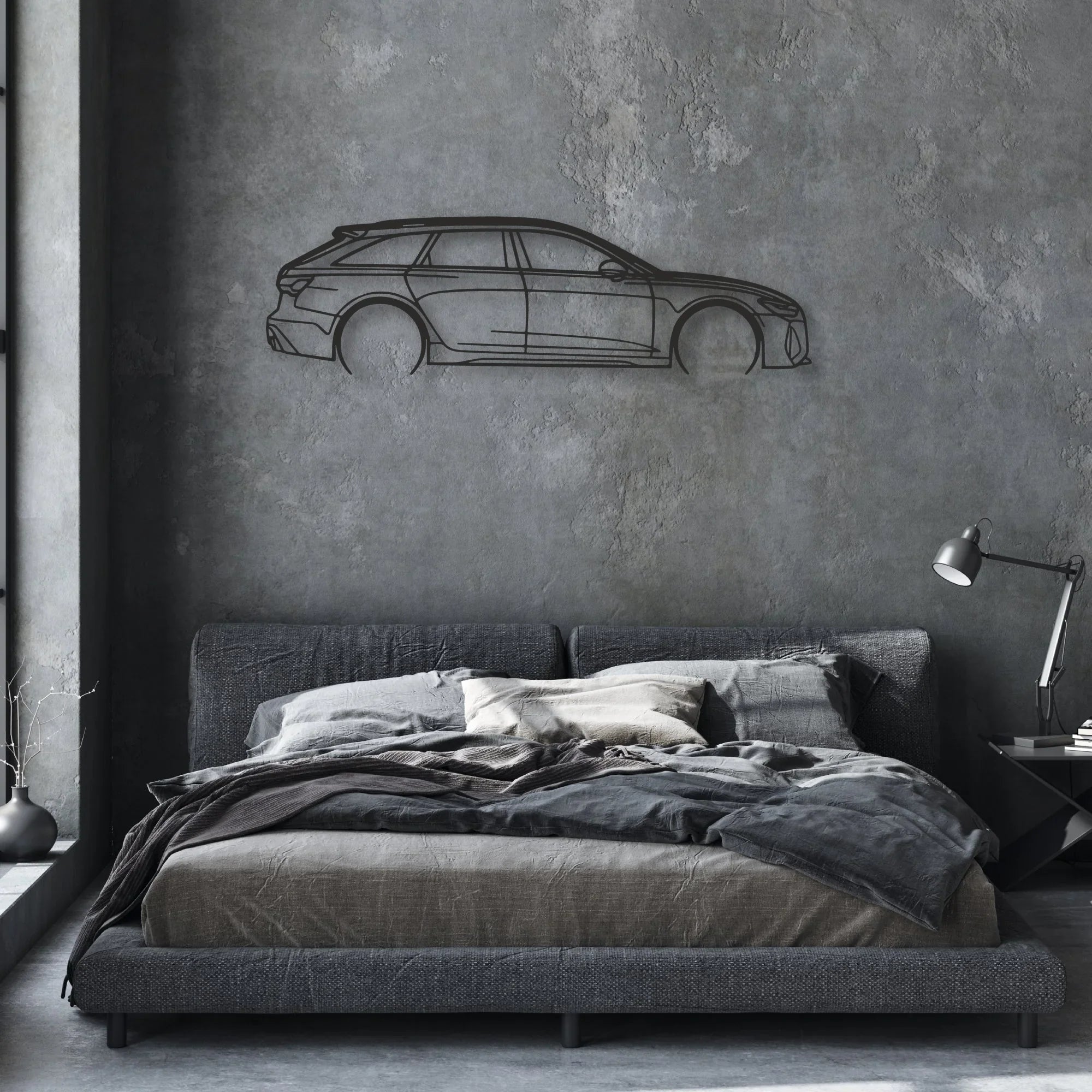 audi rs6 Classic Silhouette Metal Wall Art - Automotive Garage Decor