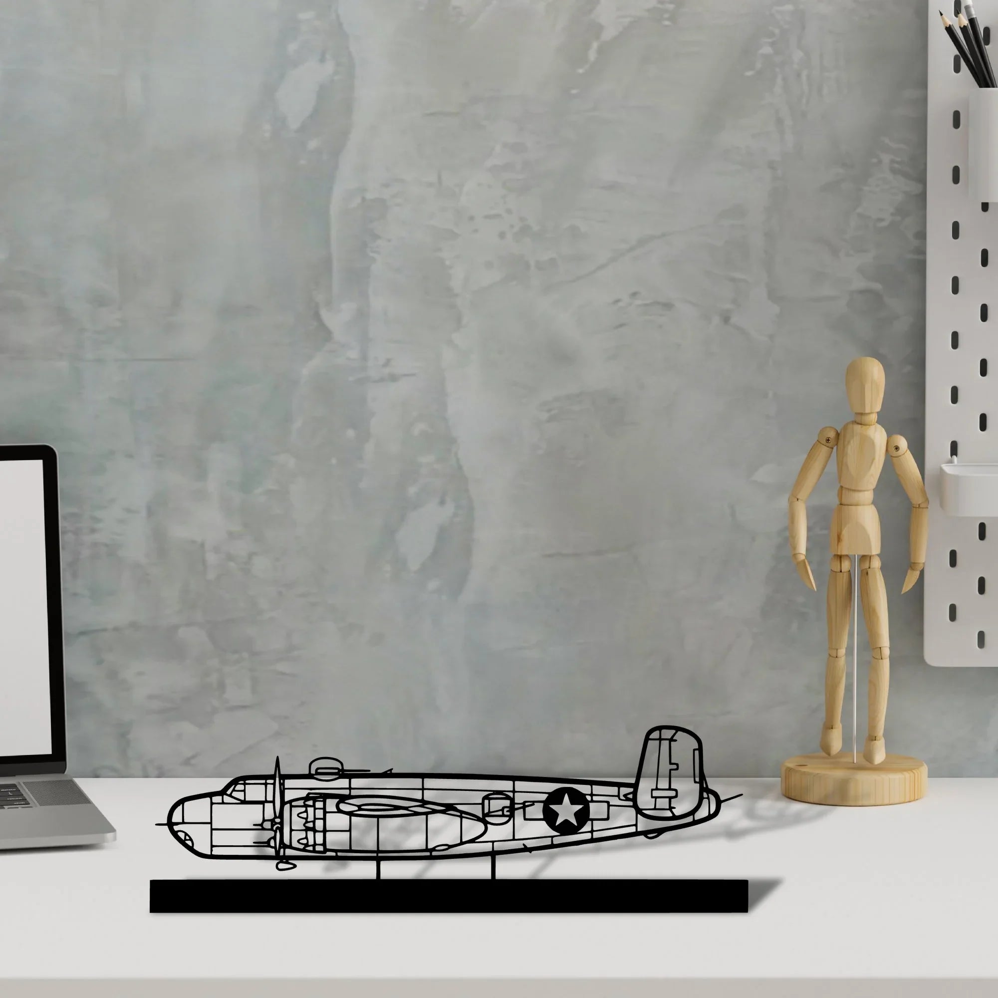 b-25h Silhouette Metal Art Stand - Turbo Silhouette