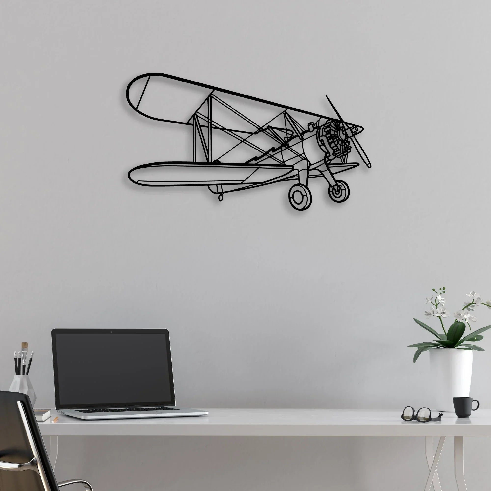 B25J 2 Classic Aircraft Silhouette Metal Wall Art - Aviation Hangar Decor