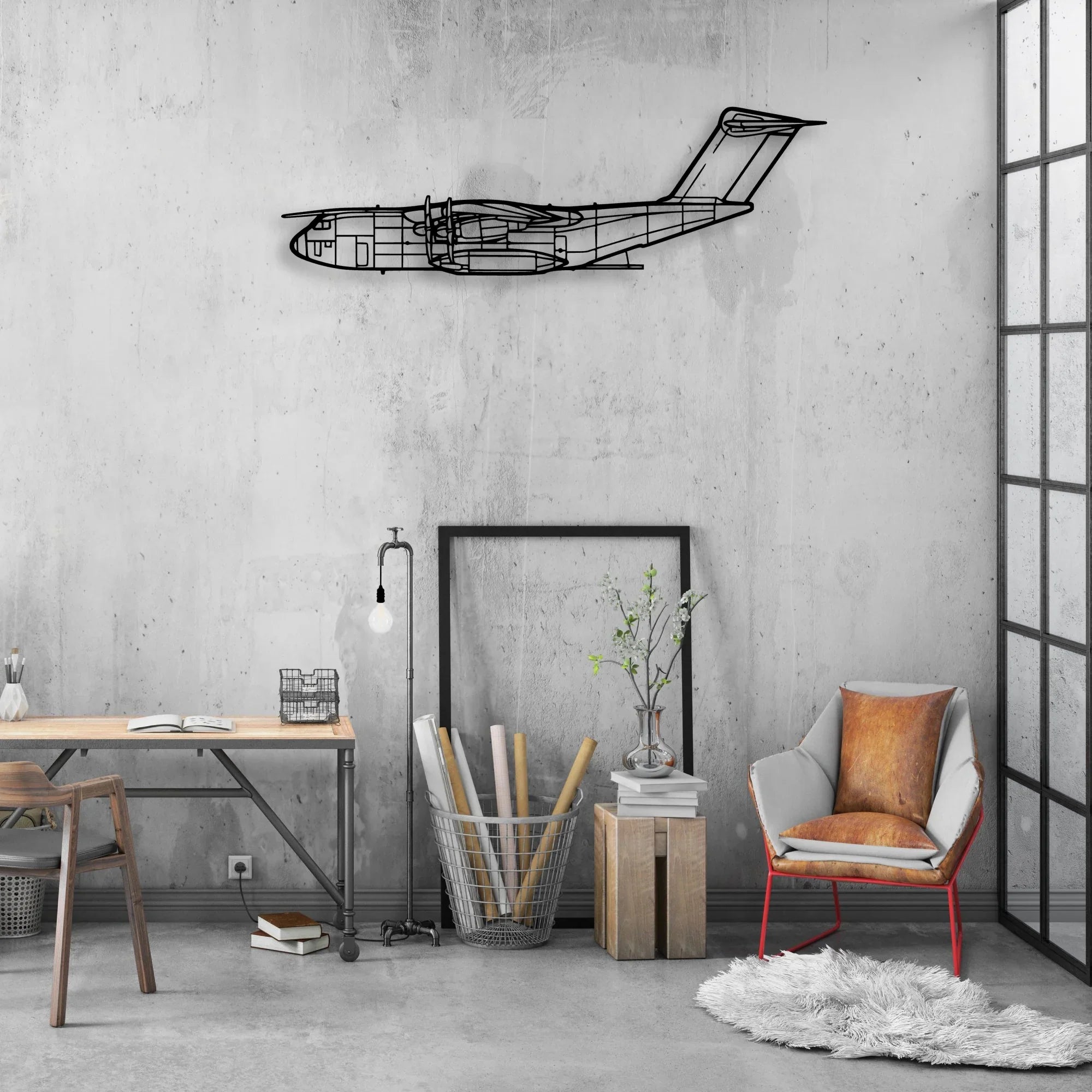 B737 300 2 Classic Aircraft Silhouette Metal Wall Art - Aviation Hangar Decor