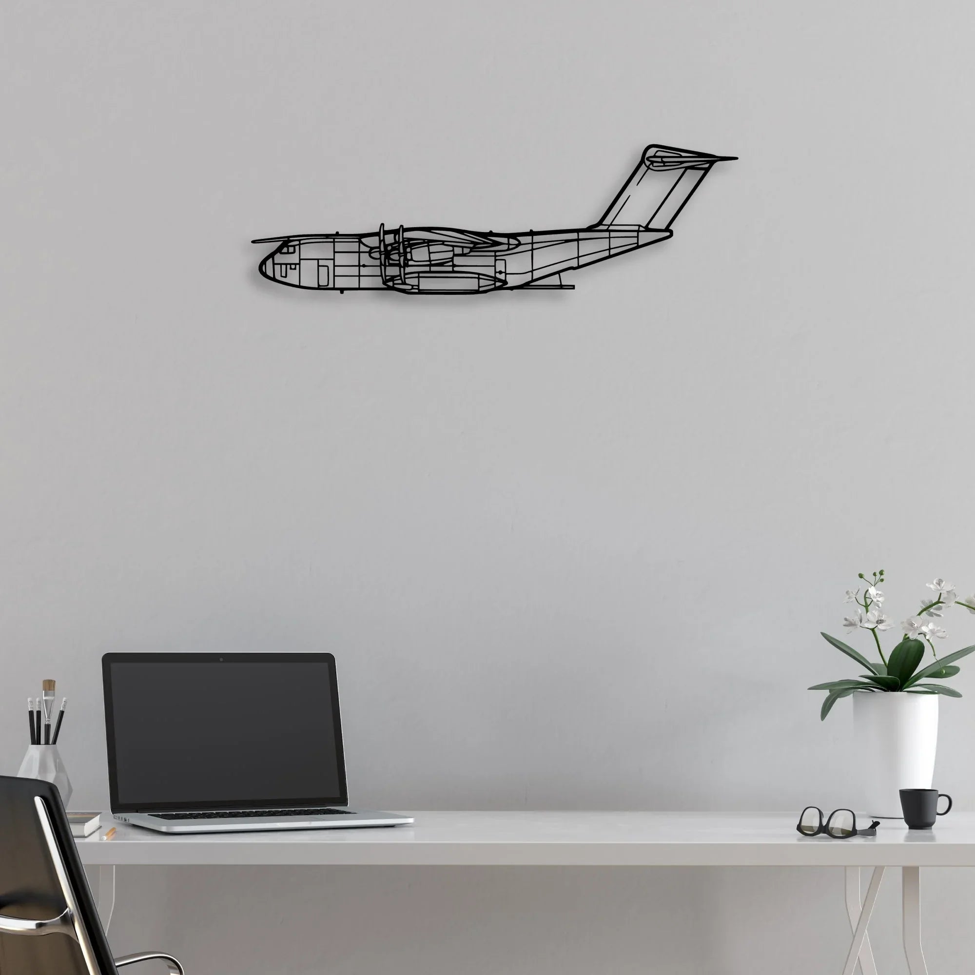 B737 300 2 Classic Aircraft Silhouette Metal Wall Art - Aviation Hangar Decor