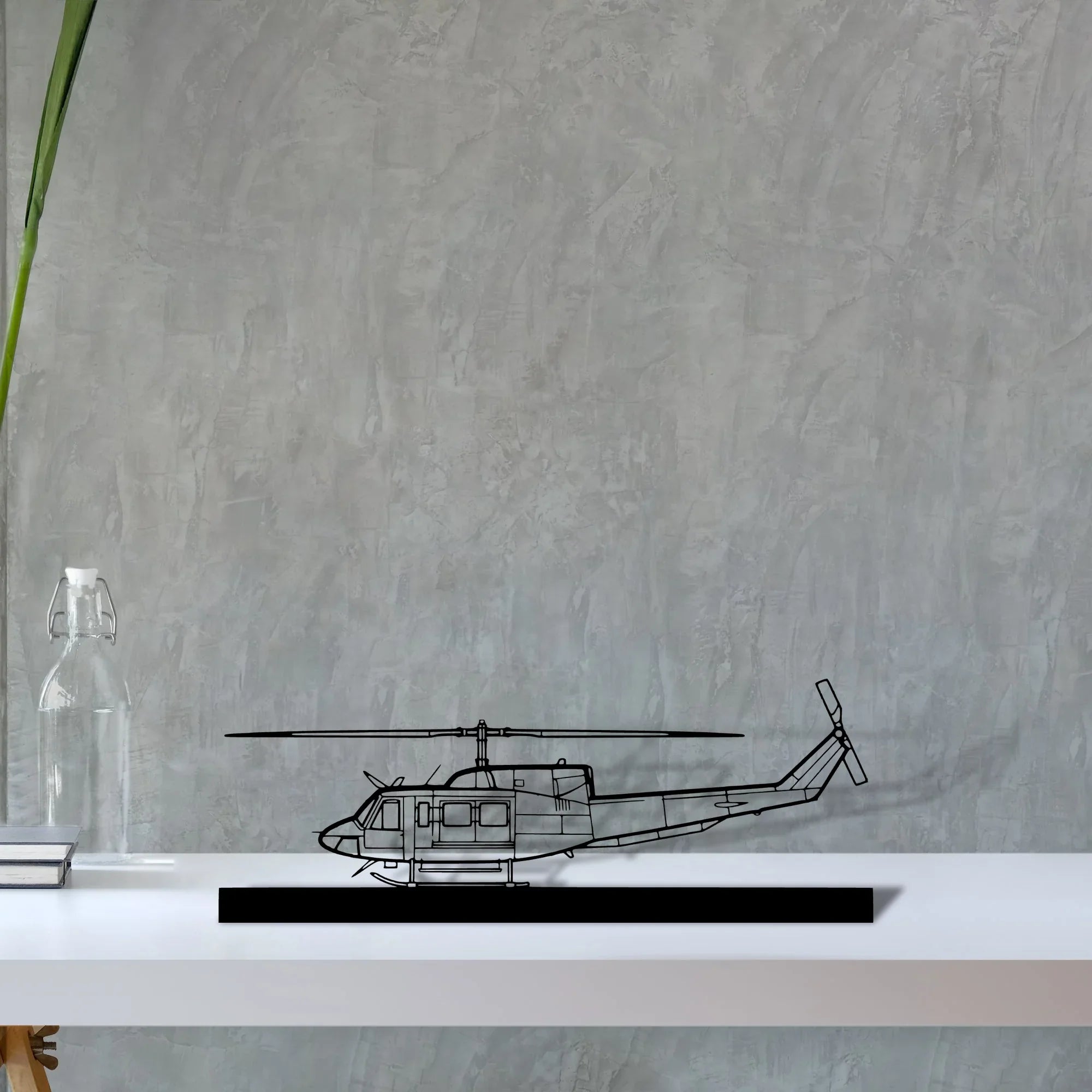 bell-212-sentry-2 Silhouette Metal Art Stand - Turbo Silhouette