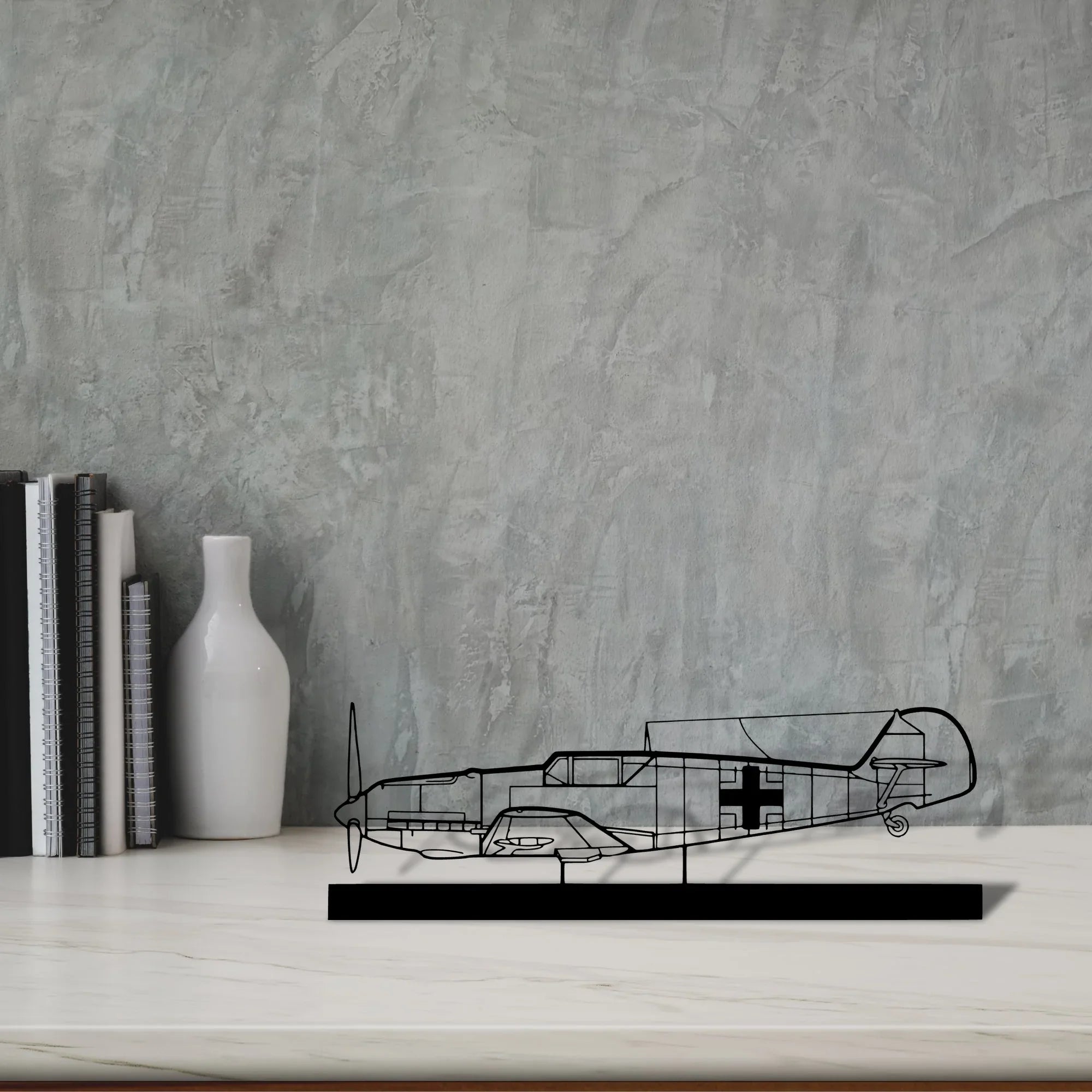 bf109-2 Silhouette Metal Art Stand - Turbo Silhouette