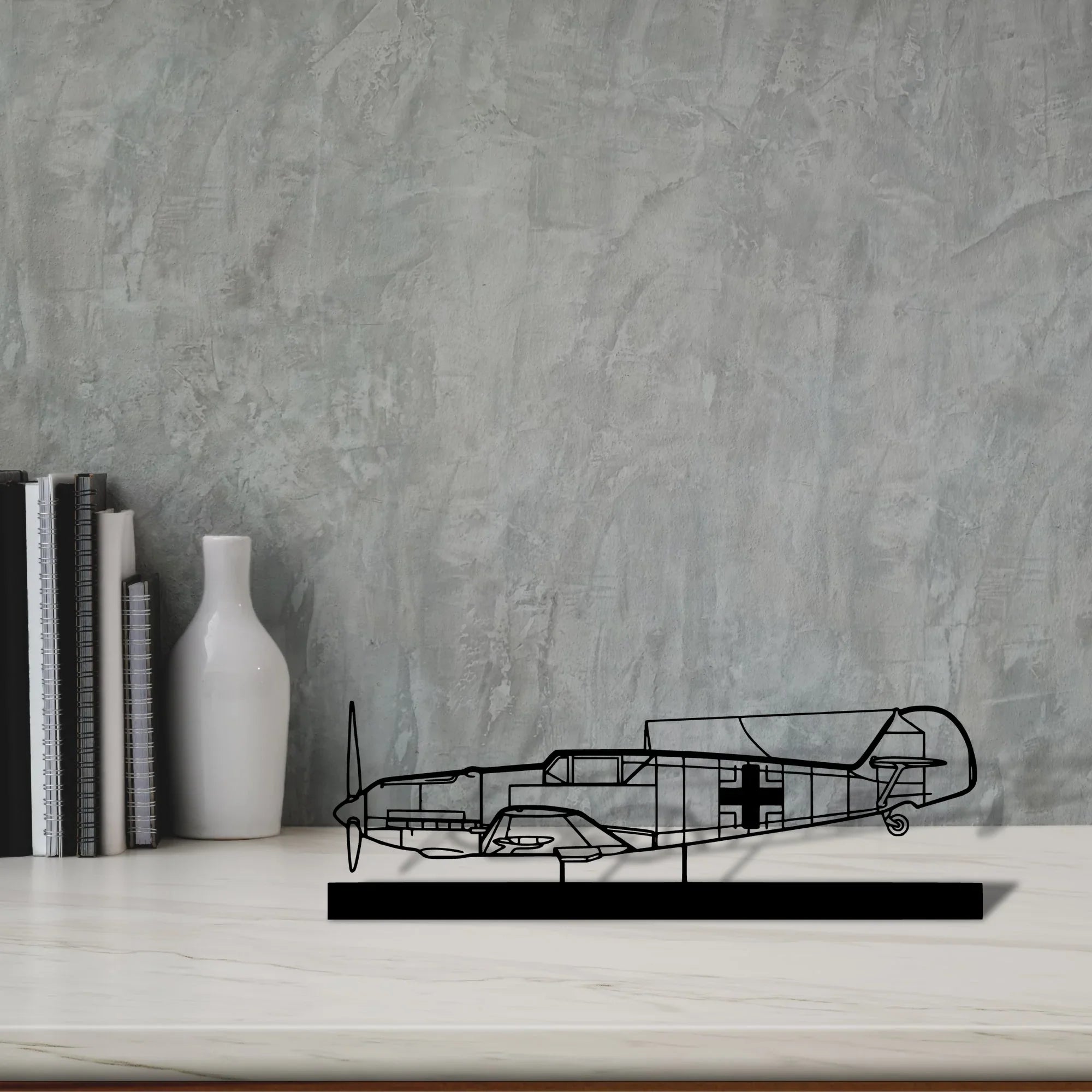 bf109 Silhouette Metal Art Stand - Turbo Silhouette
