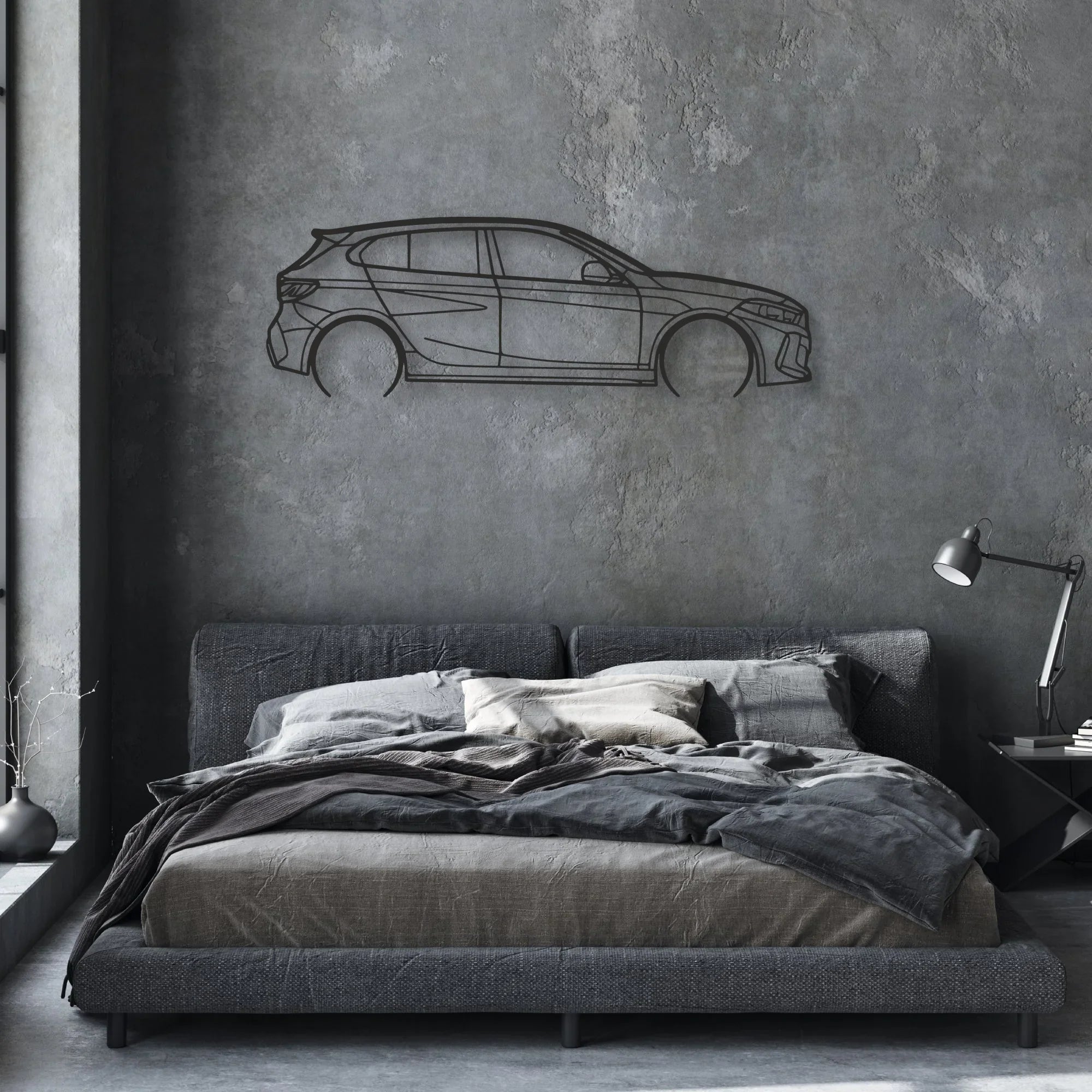 bmw 135i f40 Classic Silhouette Metal Wall Art - Automotive Garage Decor