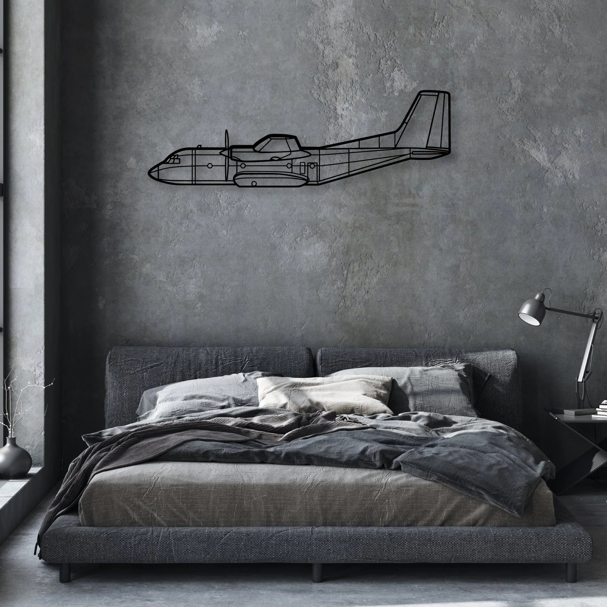 C-160 Classic Aircraft Silhouette Metal Wall Art - Aviation Hangar Decor