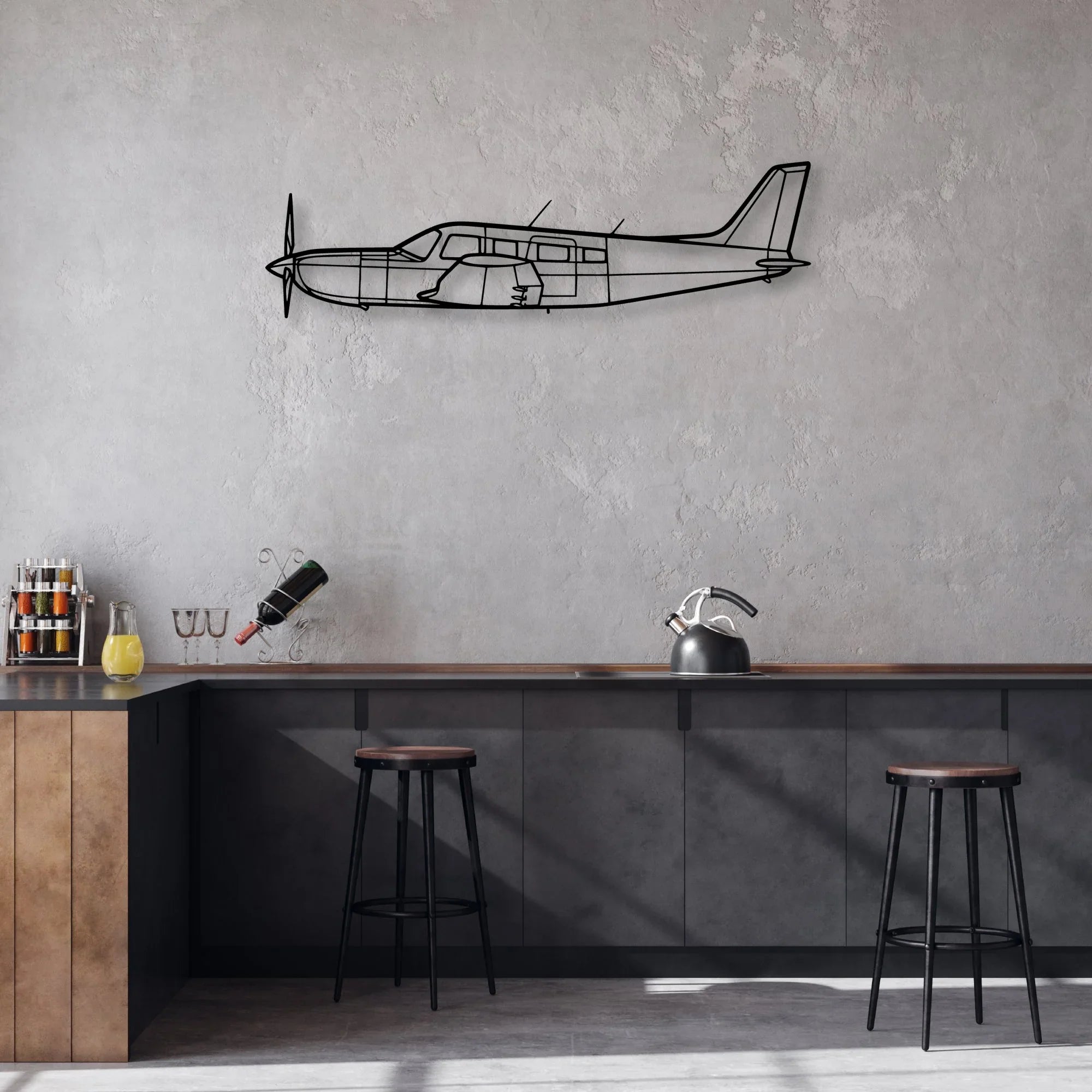 C-5 Galaxy 2 Classic Aircraft Silhouette Metal Wall Art - Aviation Hangar Decor