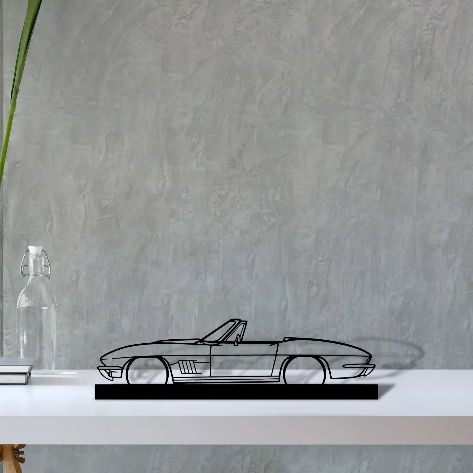 c2-convertible-1967 Silhouette Metal Art Stand - Turbo Silhouette