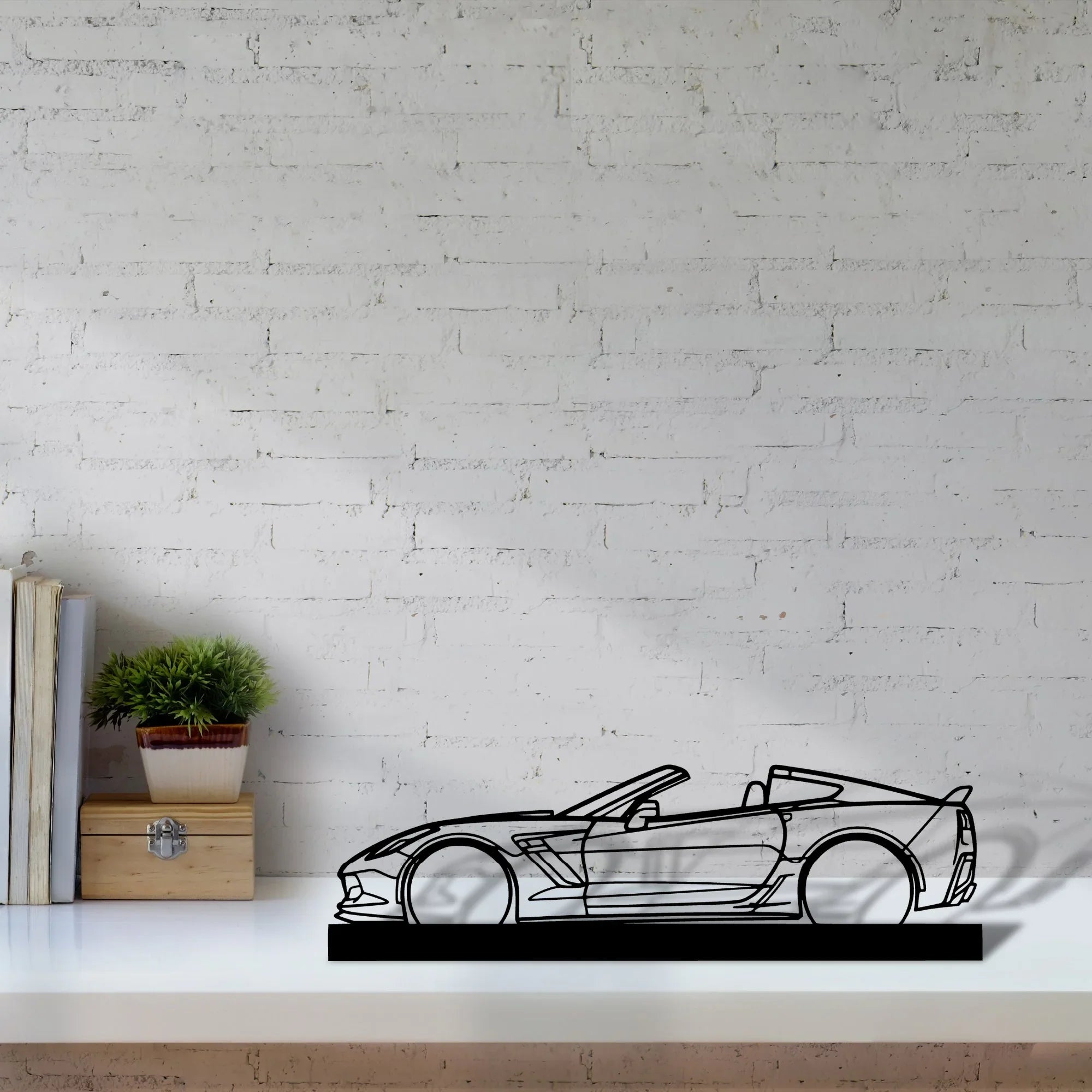 c7-z06-top-off Silhouette Metal Art Stand - Turbo Silhouette
